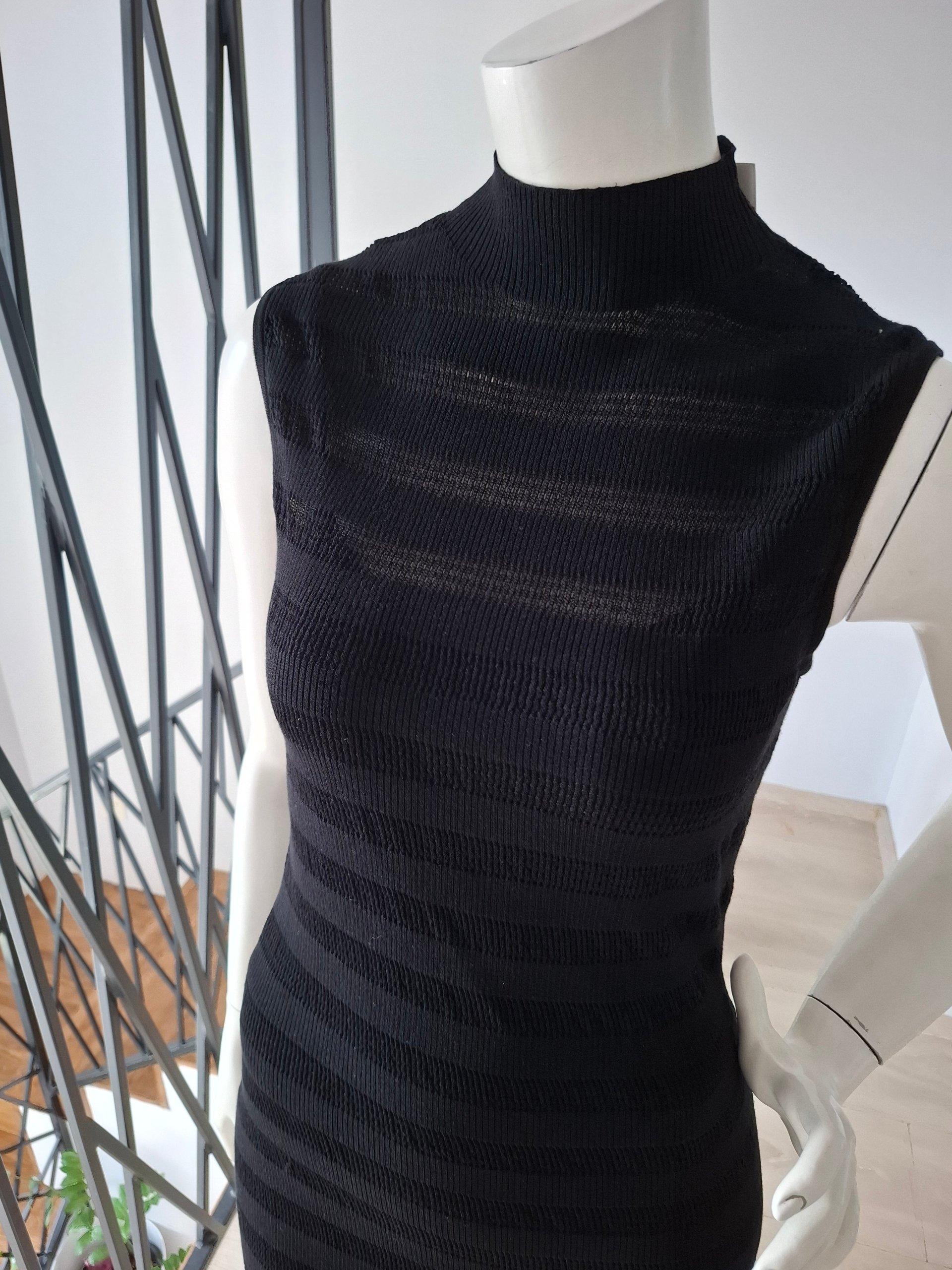 New Claudie Pierlot Black Knit Sleeveless Maxi Dress Size S image 8