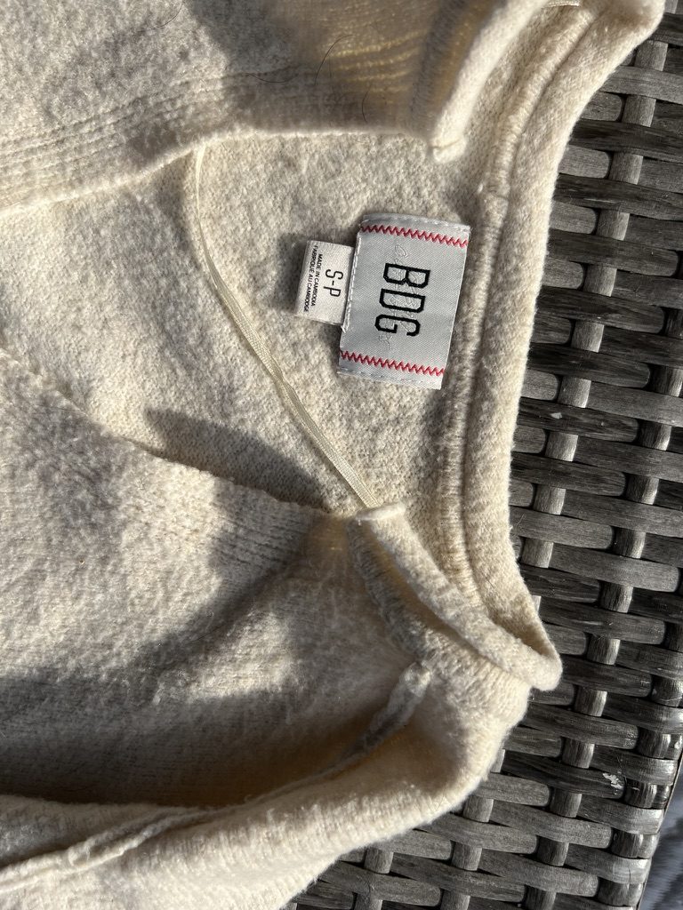 BDG Women's Cream Textured Knit Sweater Small image 2
