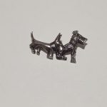 Vintage Silver Tone Double Dog Brooch Pin.b6