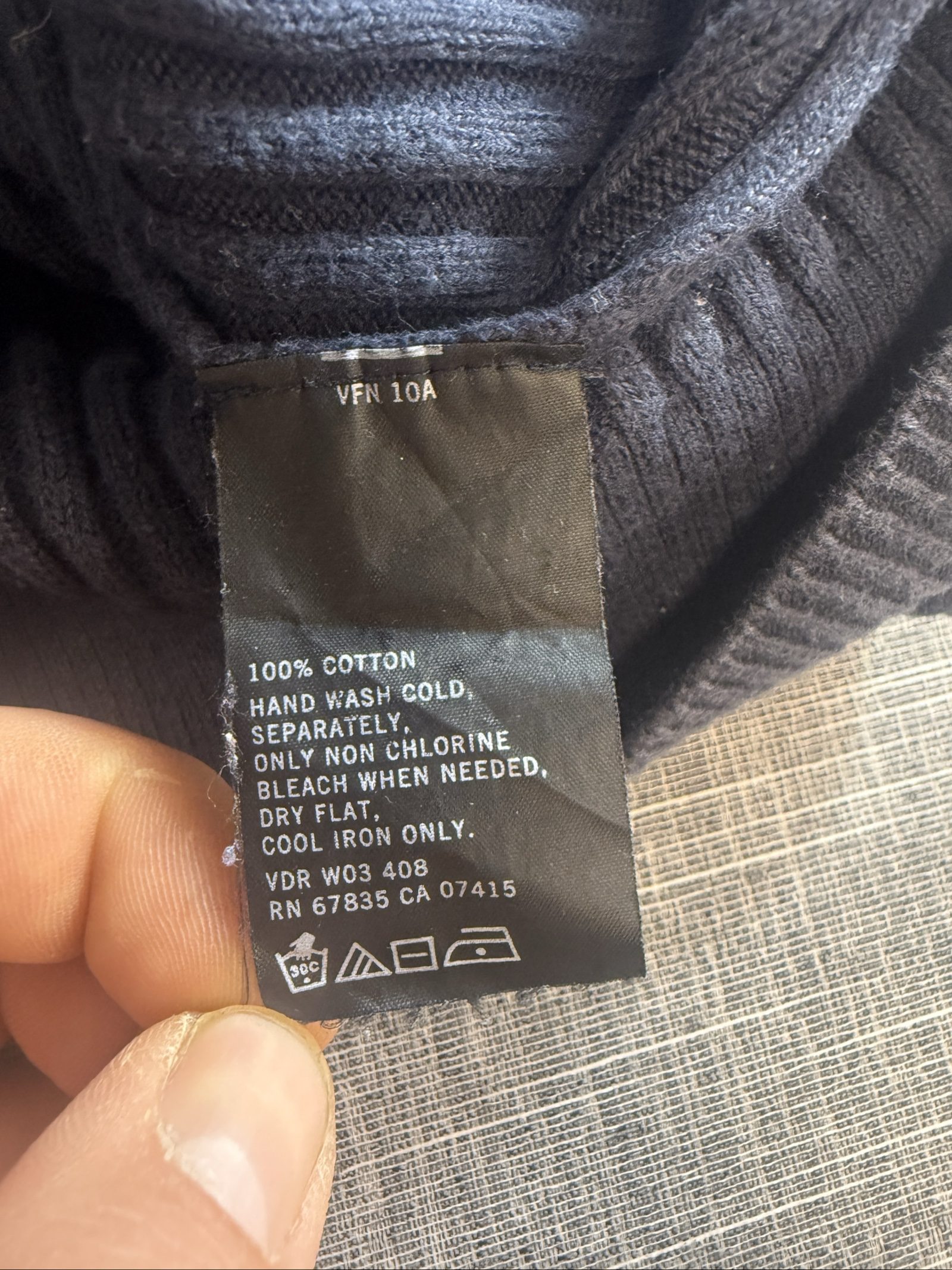 Nautica Men’s Ribbed Cotton 1/4 Zip Sweater XL Navy Blue image 4