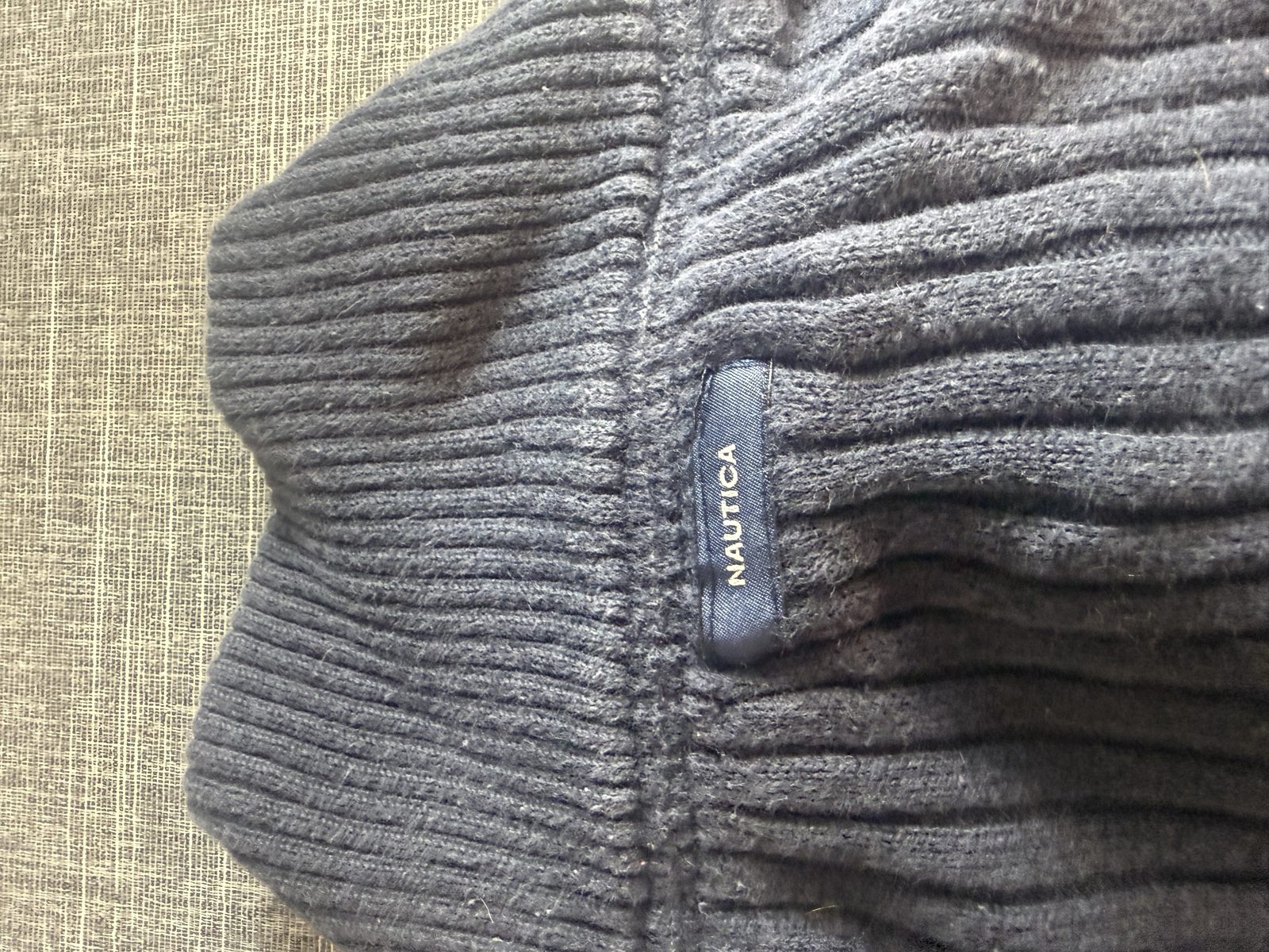 Nautica Men’s Ribbed Cotton 1/4 Zip Sweater XL Navy Blue image 6