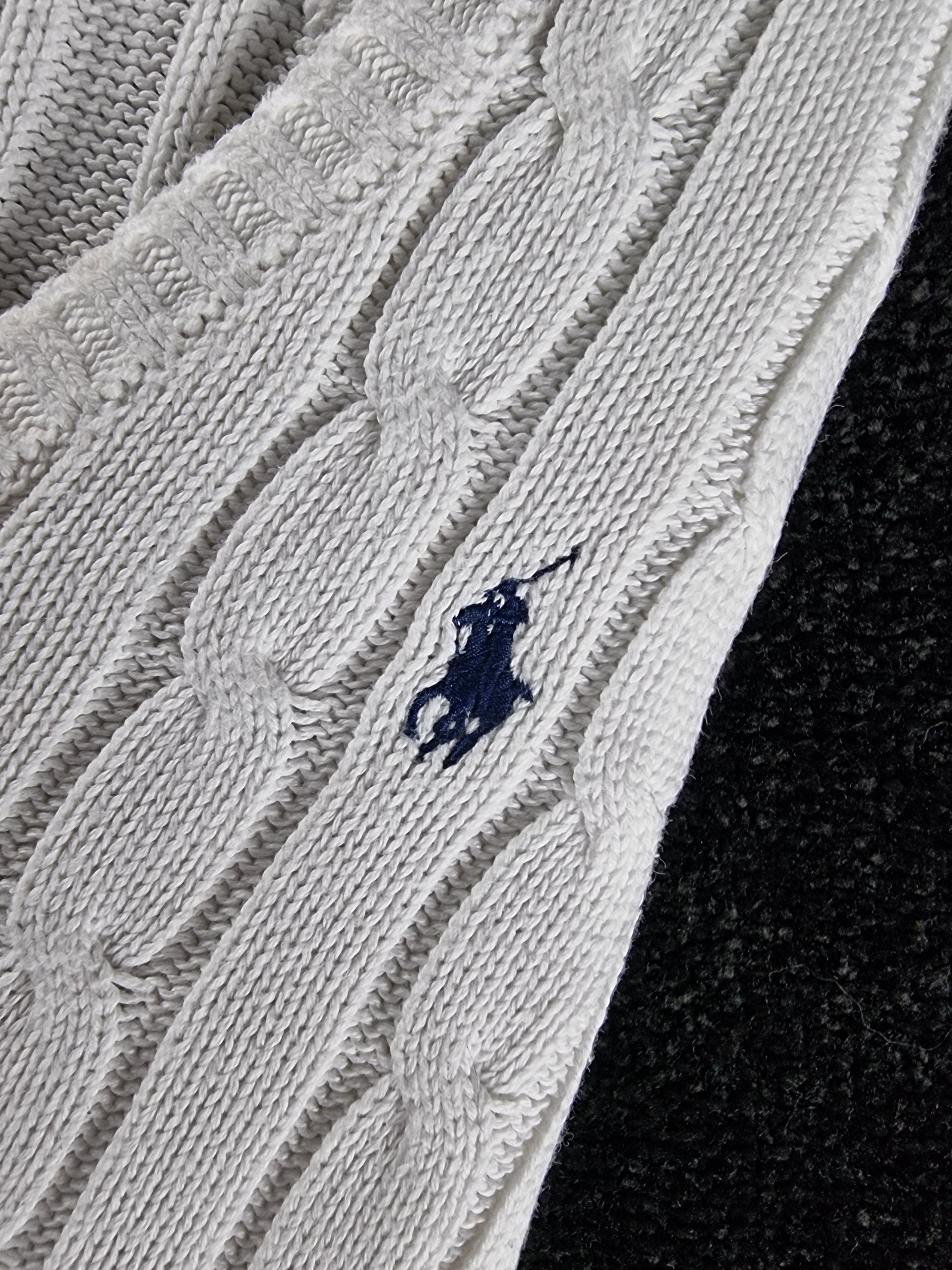 Sweater Cable Knit Polo Ralph Lauren Women M White image 3