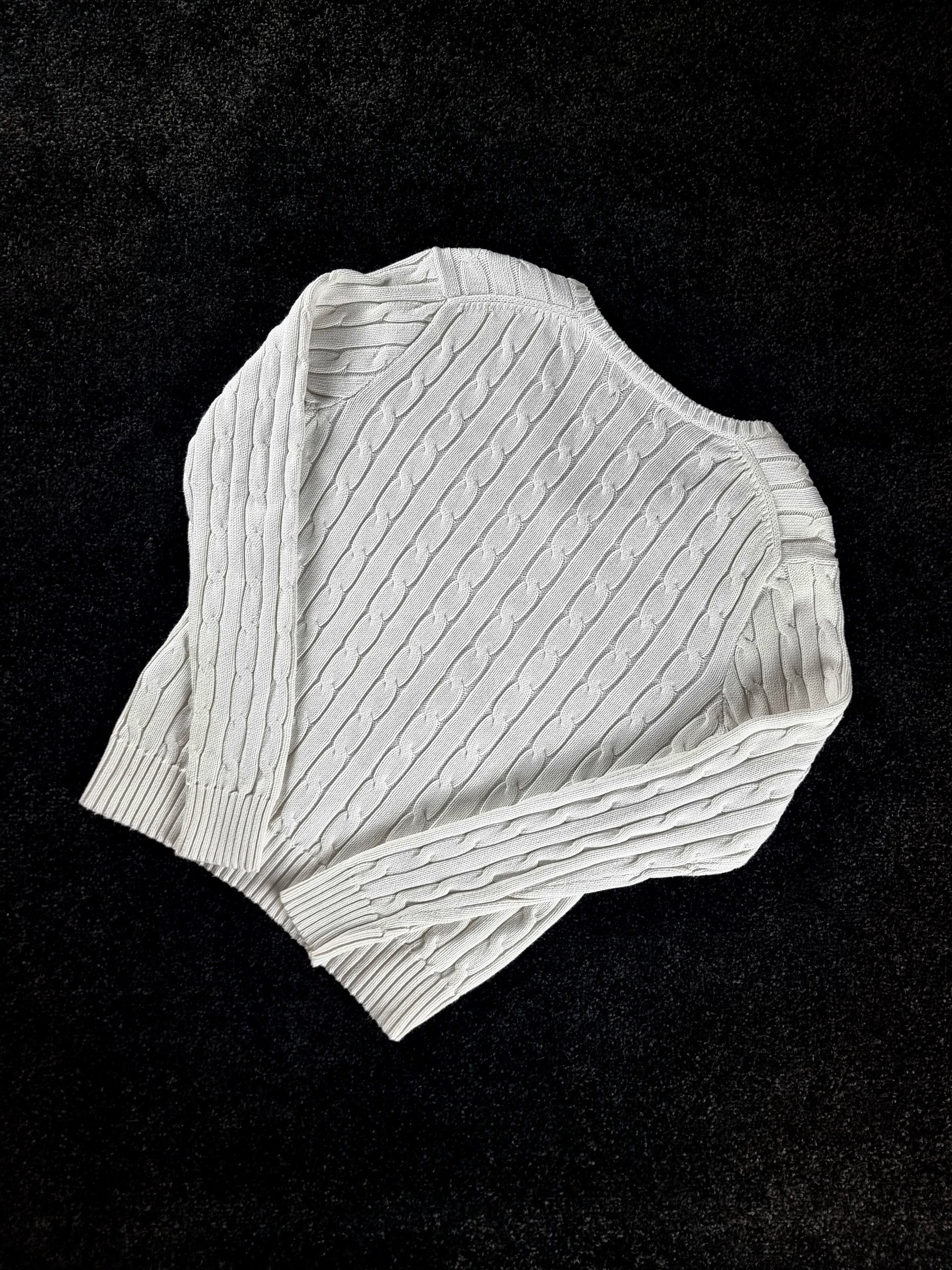 Sweater Cable Knit Polo Ralph Lauren Women M White image 6