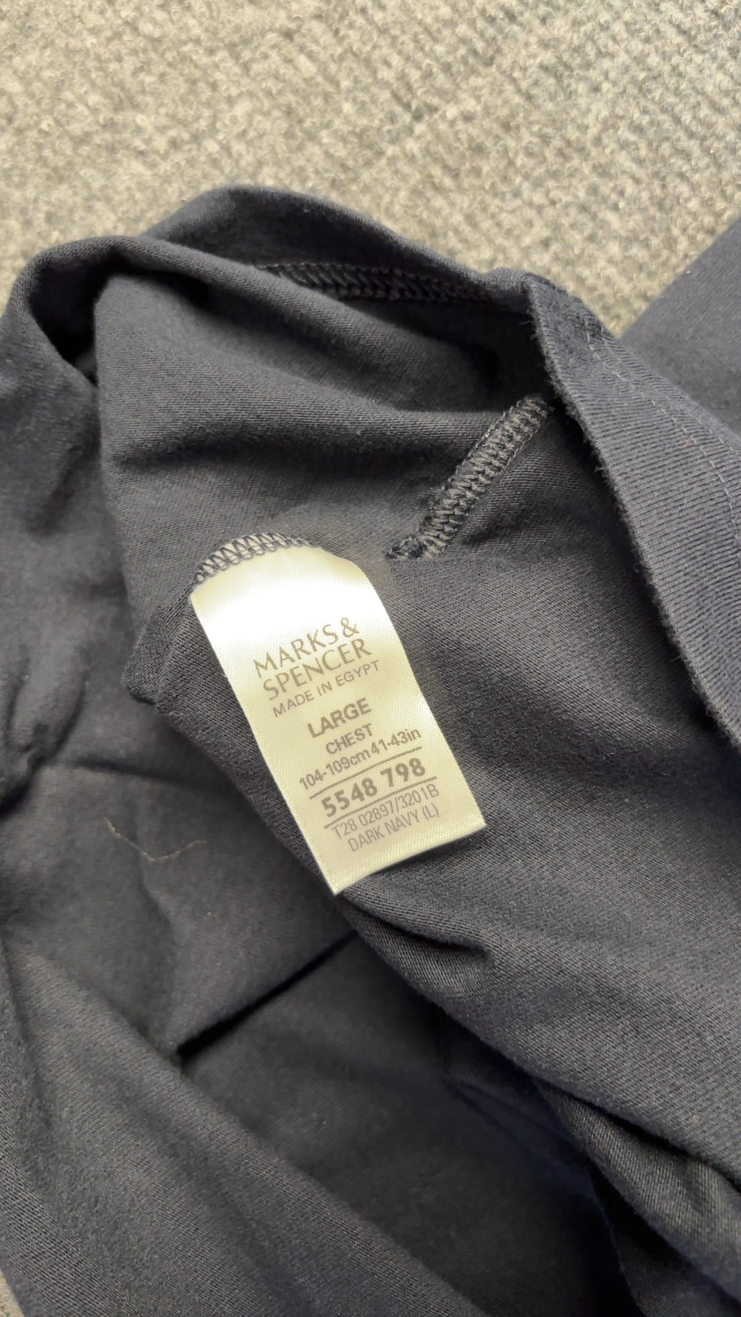 Marks & Spencer Dark Navy Cotton T-Shirt Large image 4