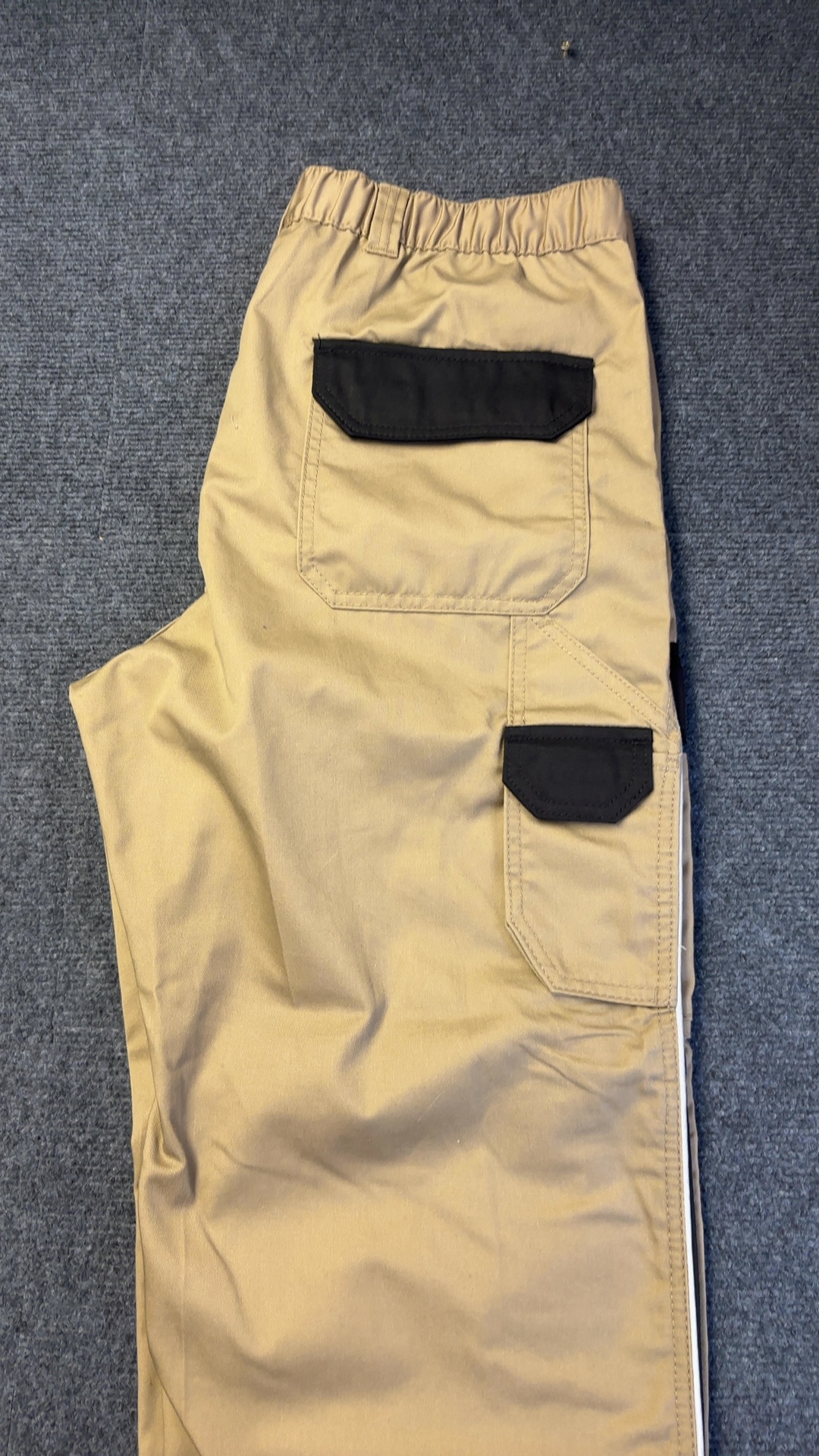 Beige & Black Cargo Trousers Size 46 Elastic Waist excellent condition image 3