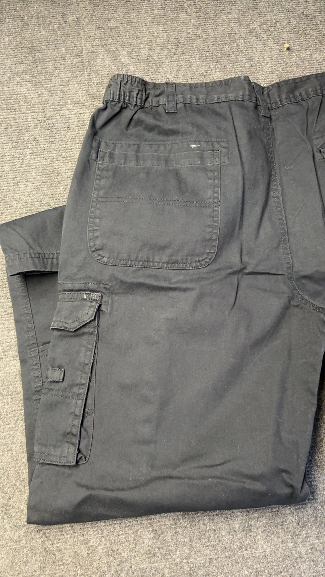 WorkWear Navy Cargo Trousers 38R 100% Cotton image 2