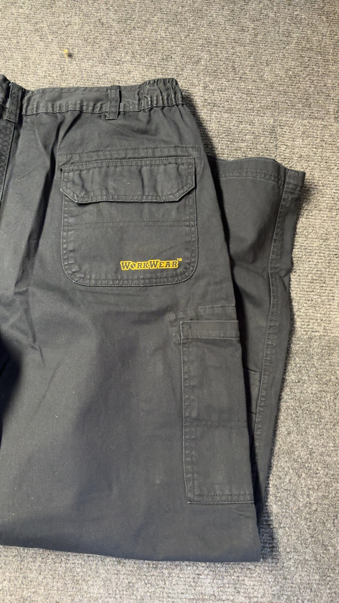 WorkWear Navy Cargo Trousers 38R 100% Cotton image 3