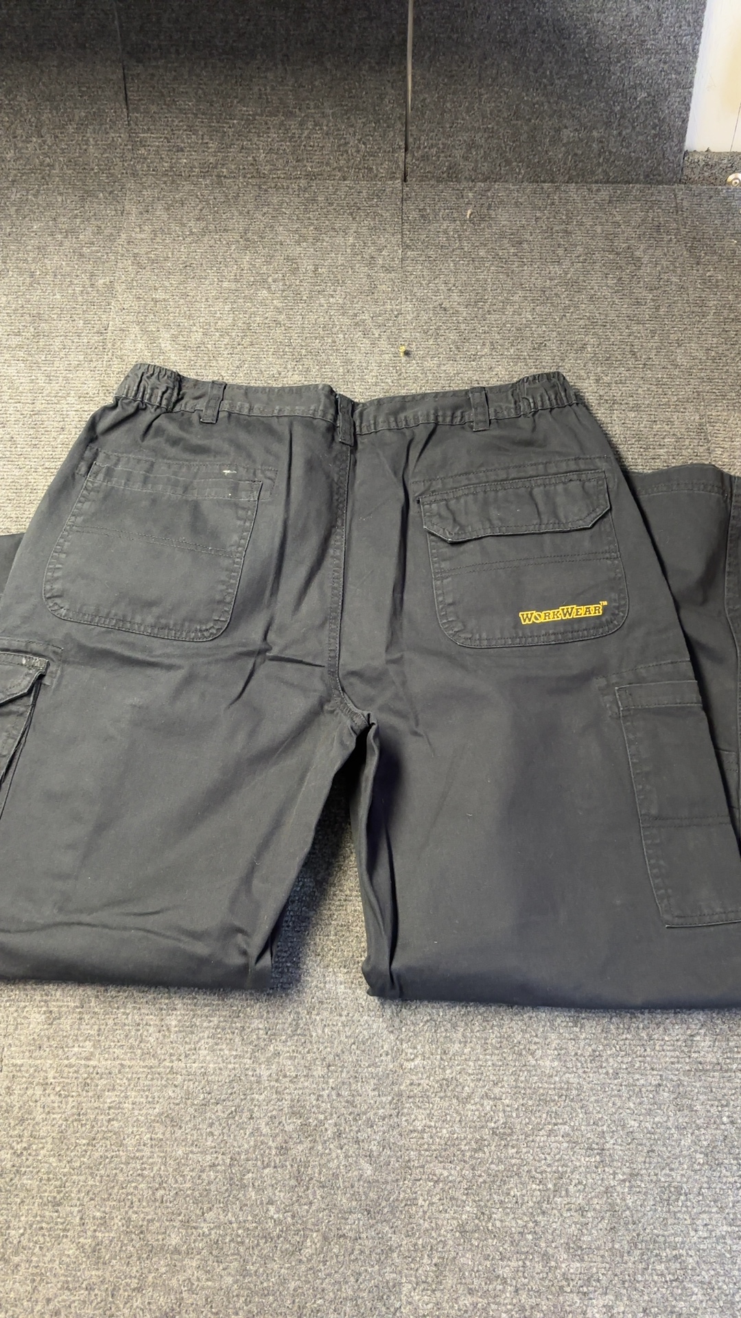 WorkWear Navy Cargo Trousers 38R 100% Cotton image 4