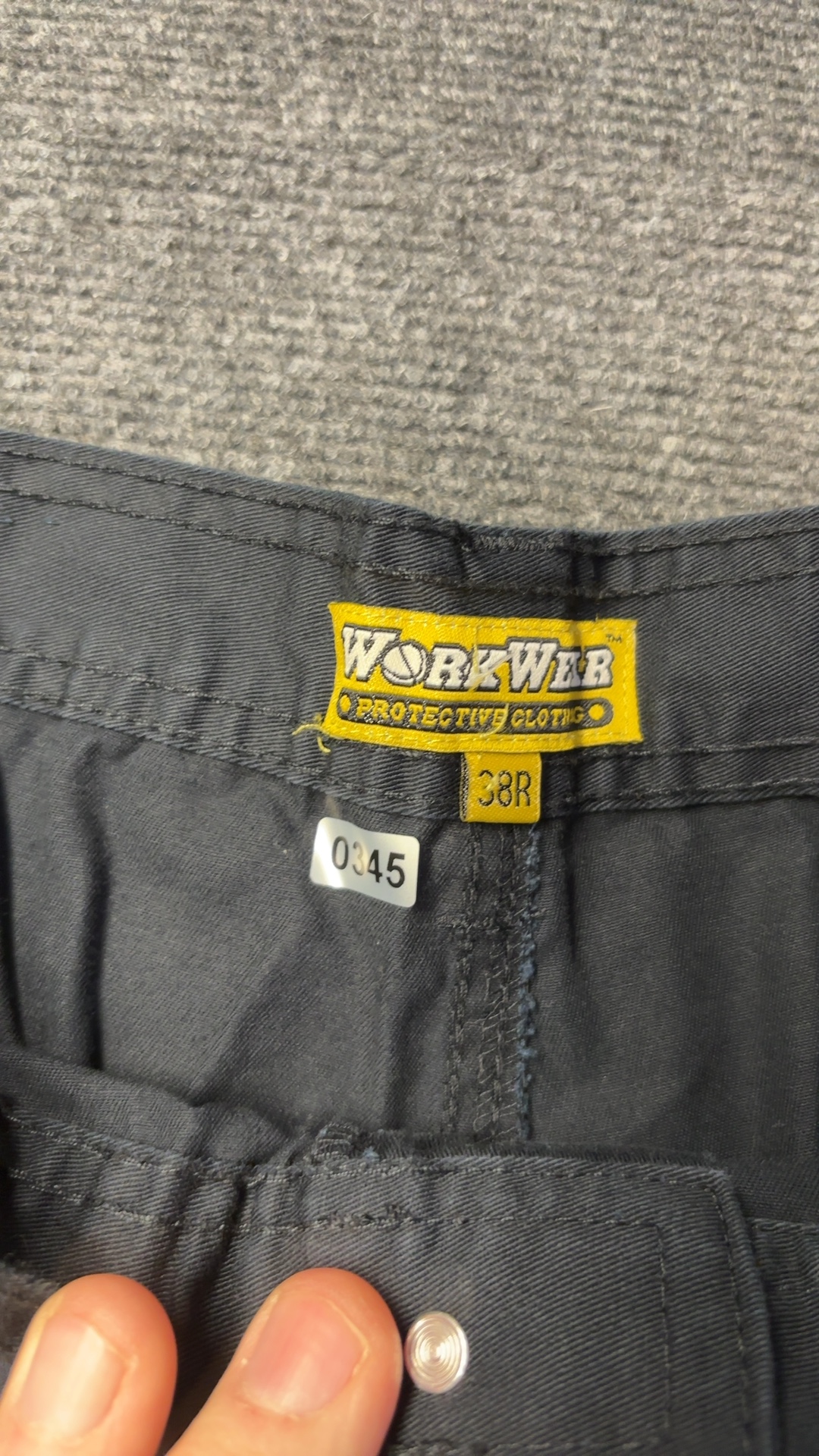 WorkWear Navy Cargo Trousers 38R 100% Cotton image 6