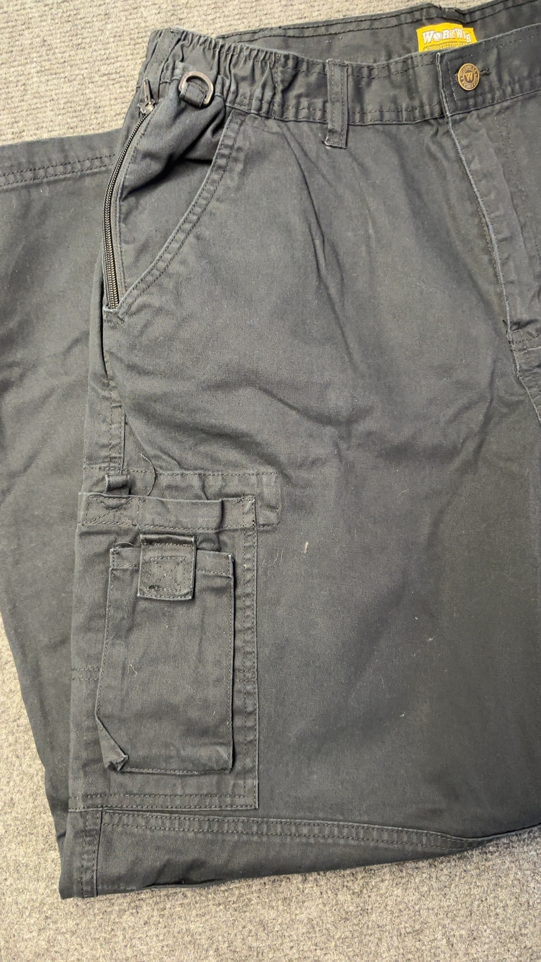WorkWear Navy Cargo Trousers 38R 100% Cotton image 7