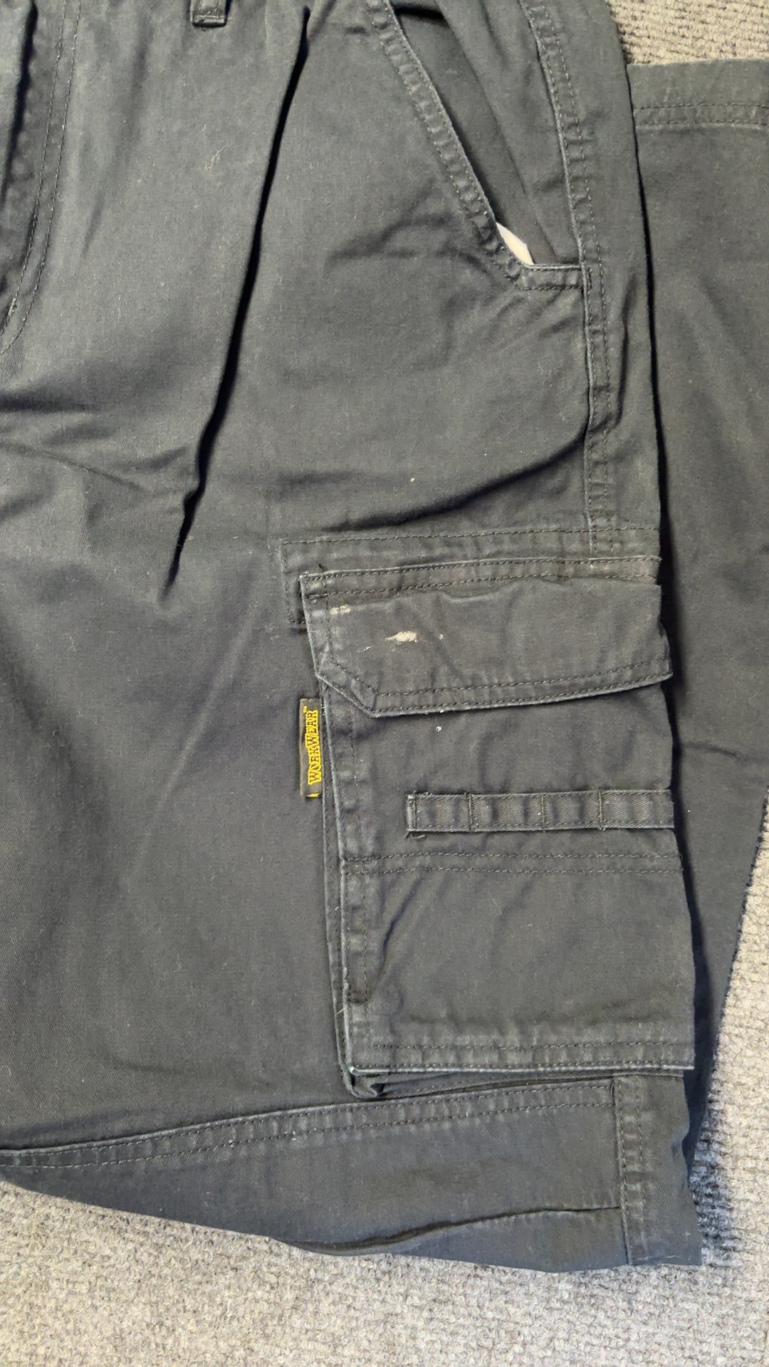 WorkWear Navy Cargo Trousers 38R 100% Cotton image 8