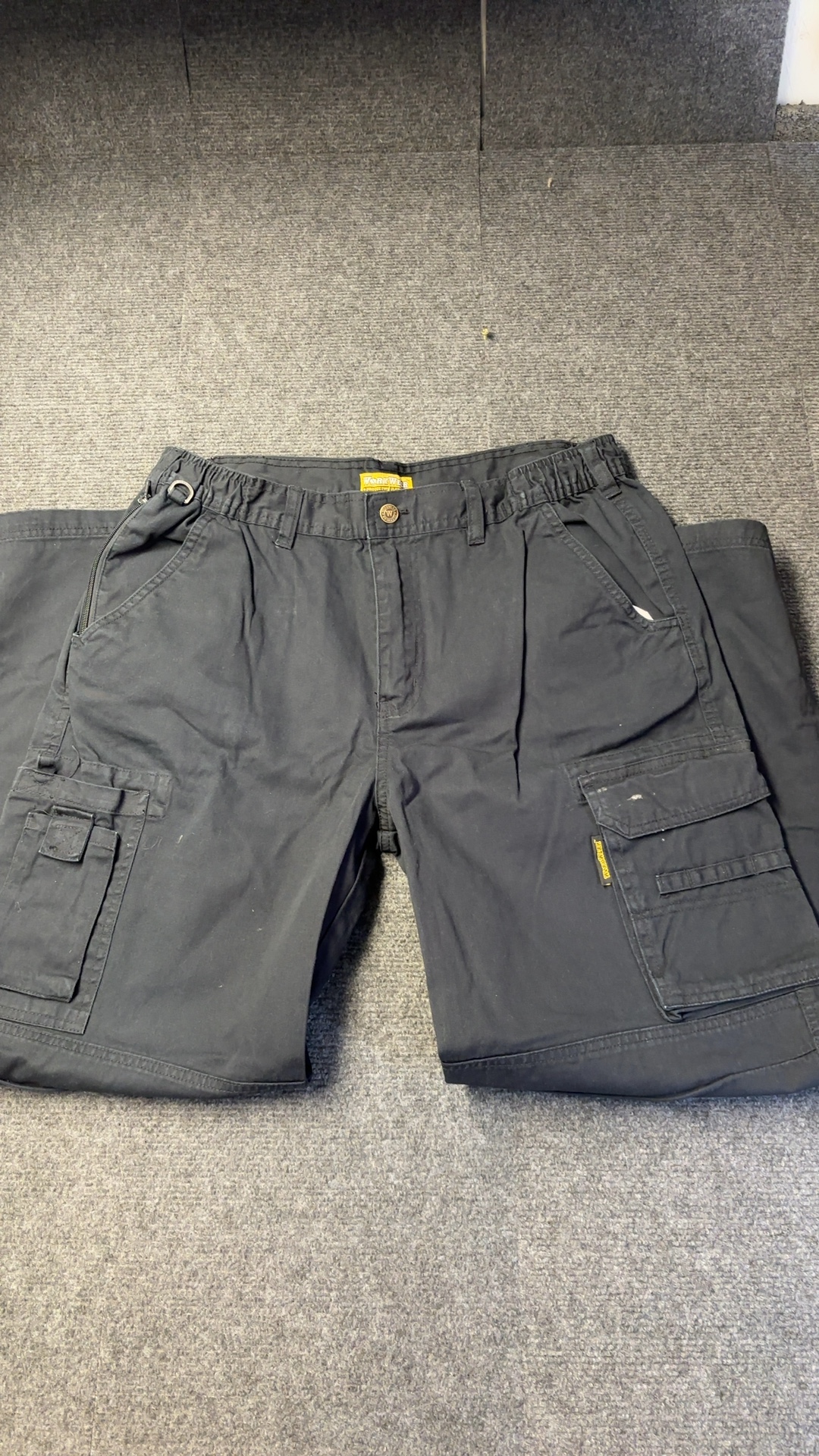 WorkWear Navy Cargo Trousers 38R 100% Cotton