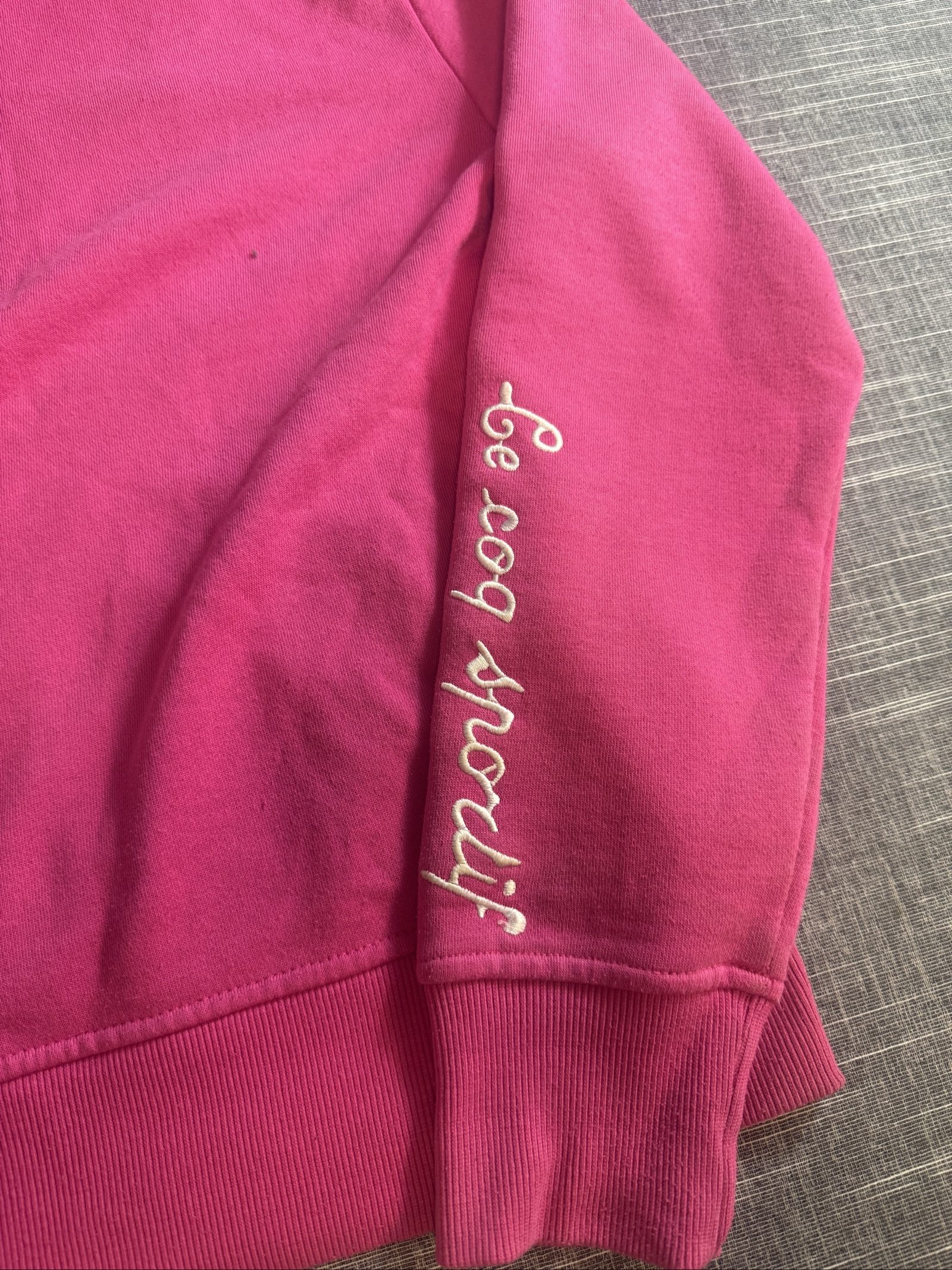 Le Coq Sportif Women’s Pink Zip-Up Hoodie Size 12 Logo Embroidered image 4