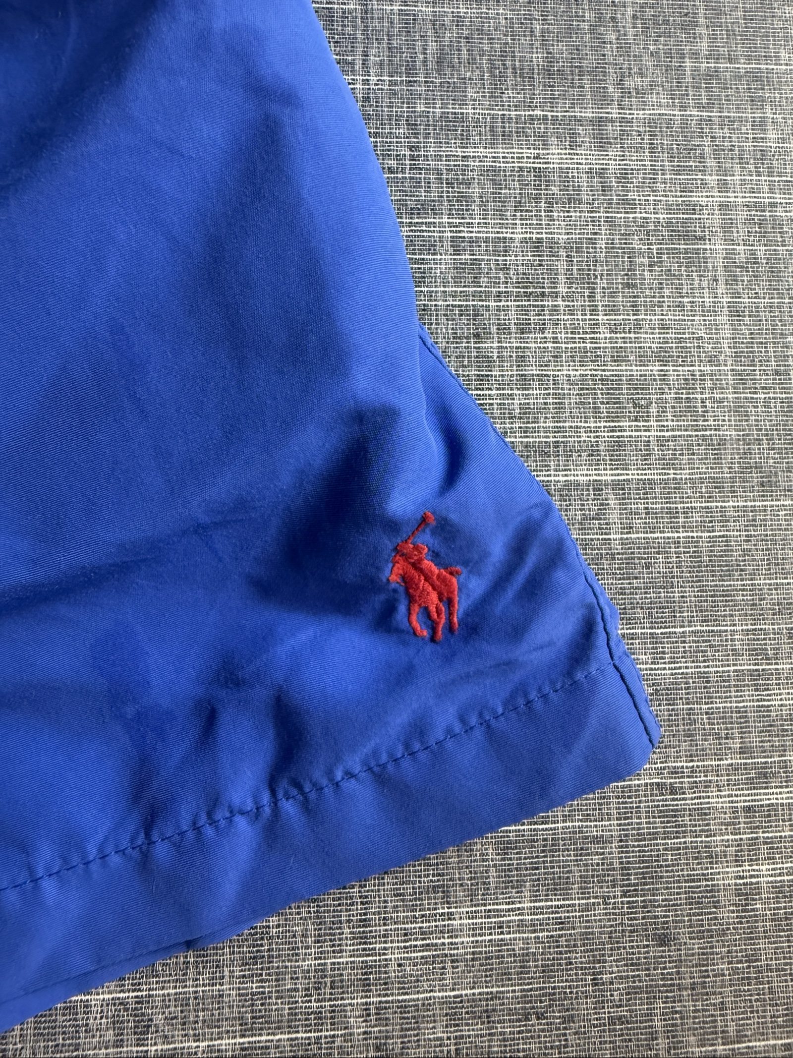 Polo Ralph Lauren Men’s Swim Shorts Medium Blue Red Drawstring Mesh Lining image 2