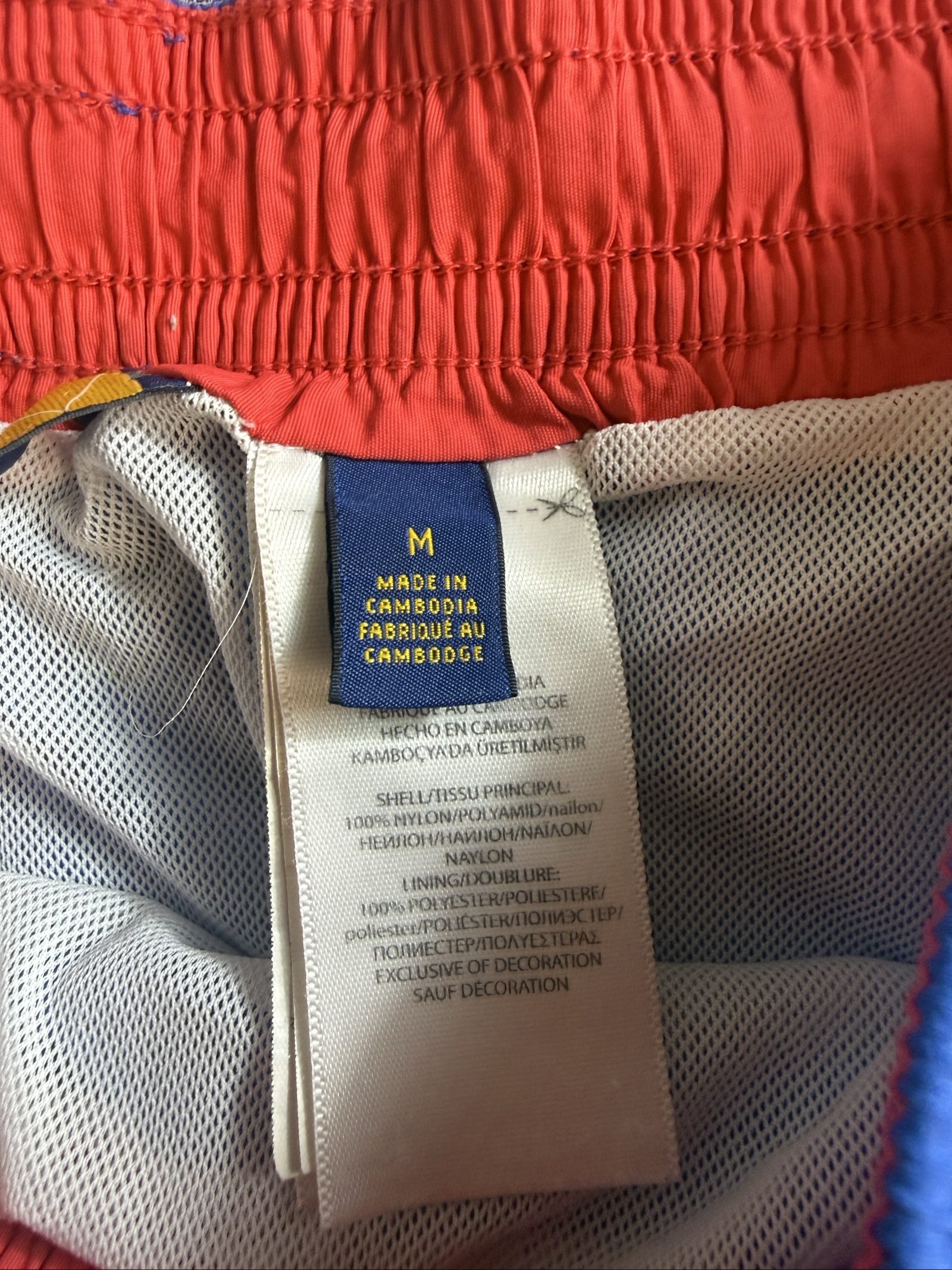 Polo Ralph Lauren Men’s Swim Shorts Medium Blue Red Drawstring Mesh Lining image 4