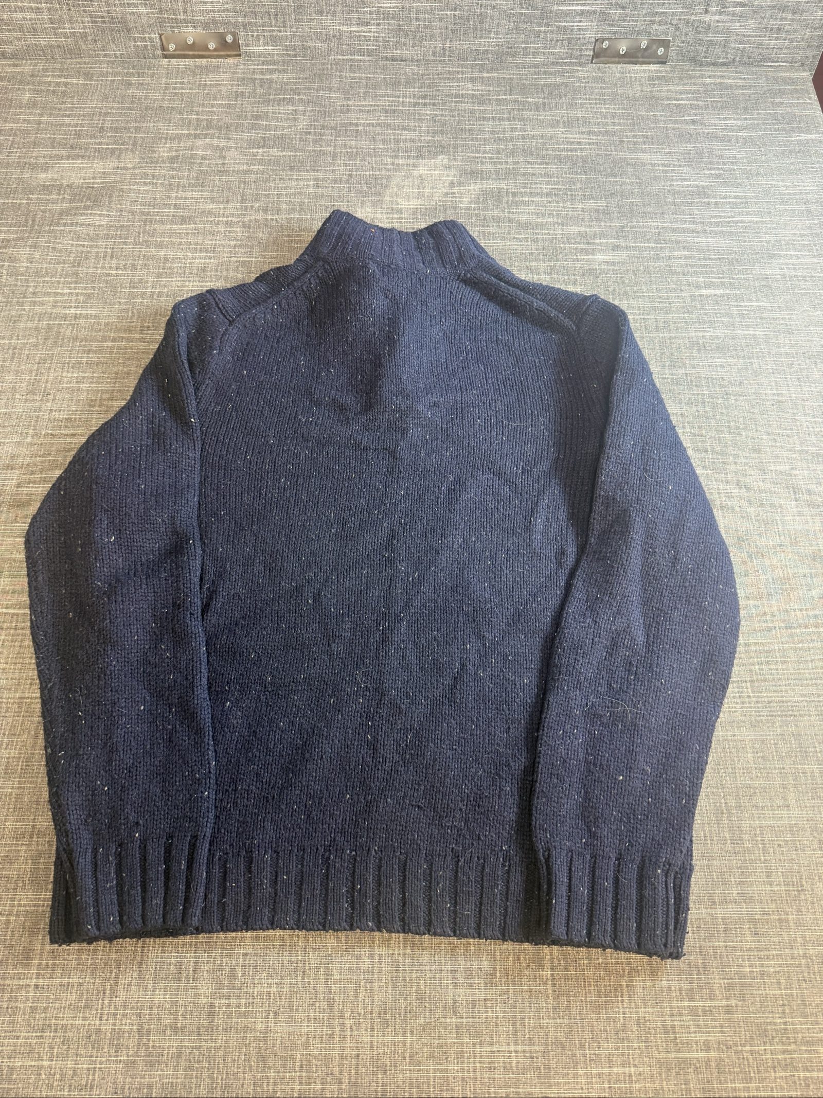 Nautica Men’s Navy Knit Button Neck Sweater Medium Wool Acrylic Nylon image 5