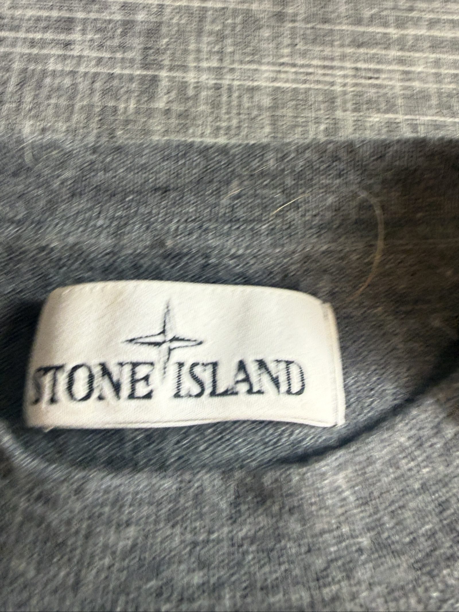 Stone Island Men's Grey Wool Crew Neck Sweater S with Logo Badge image 2