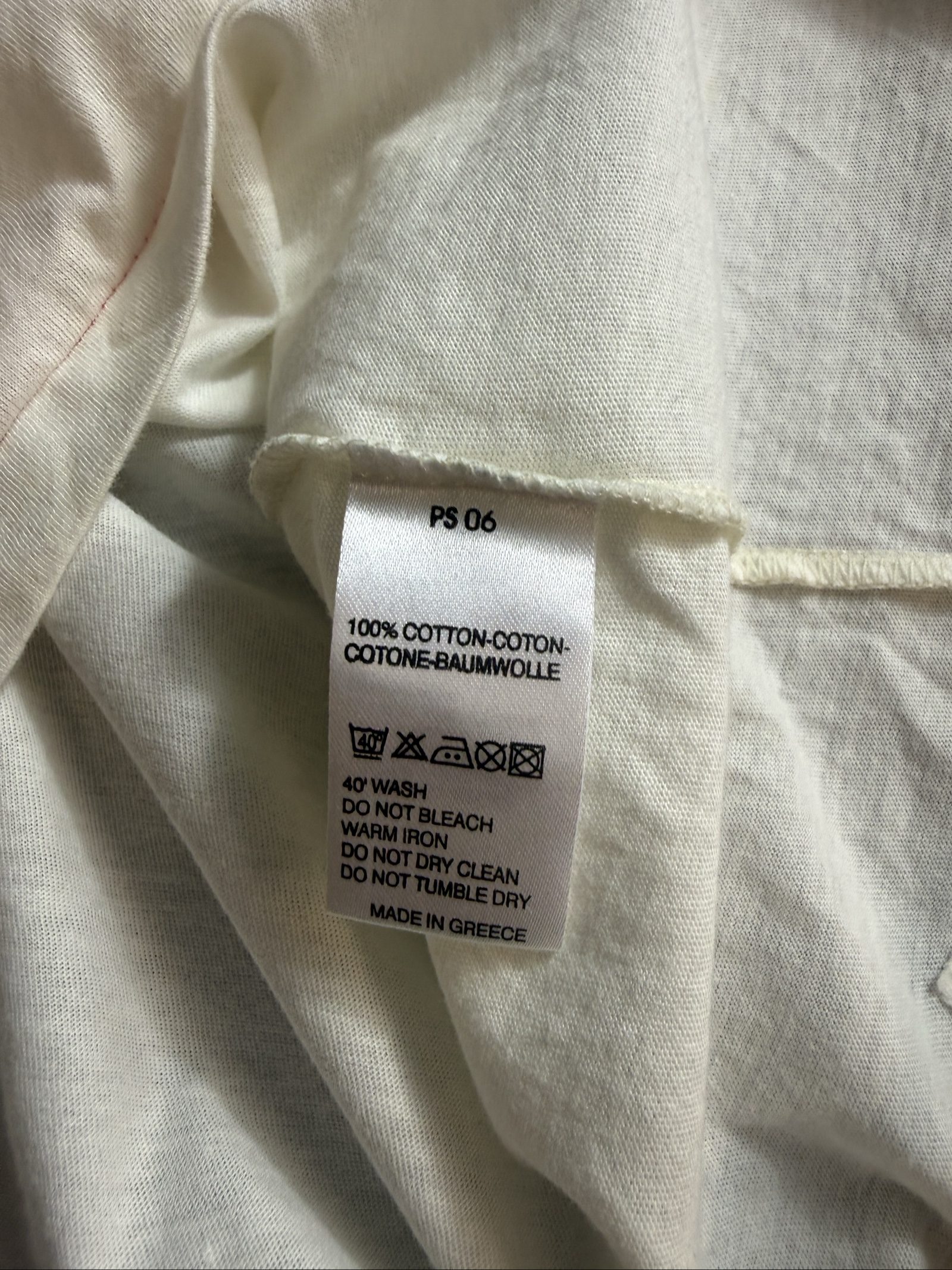 Paul Smith Men’s Red Ear Graphic Print T-Shirt Large White Cotton image 5
