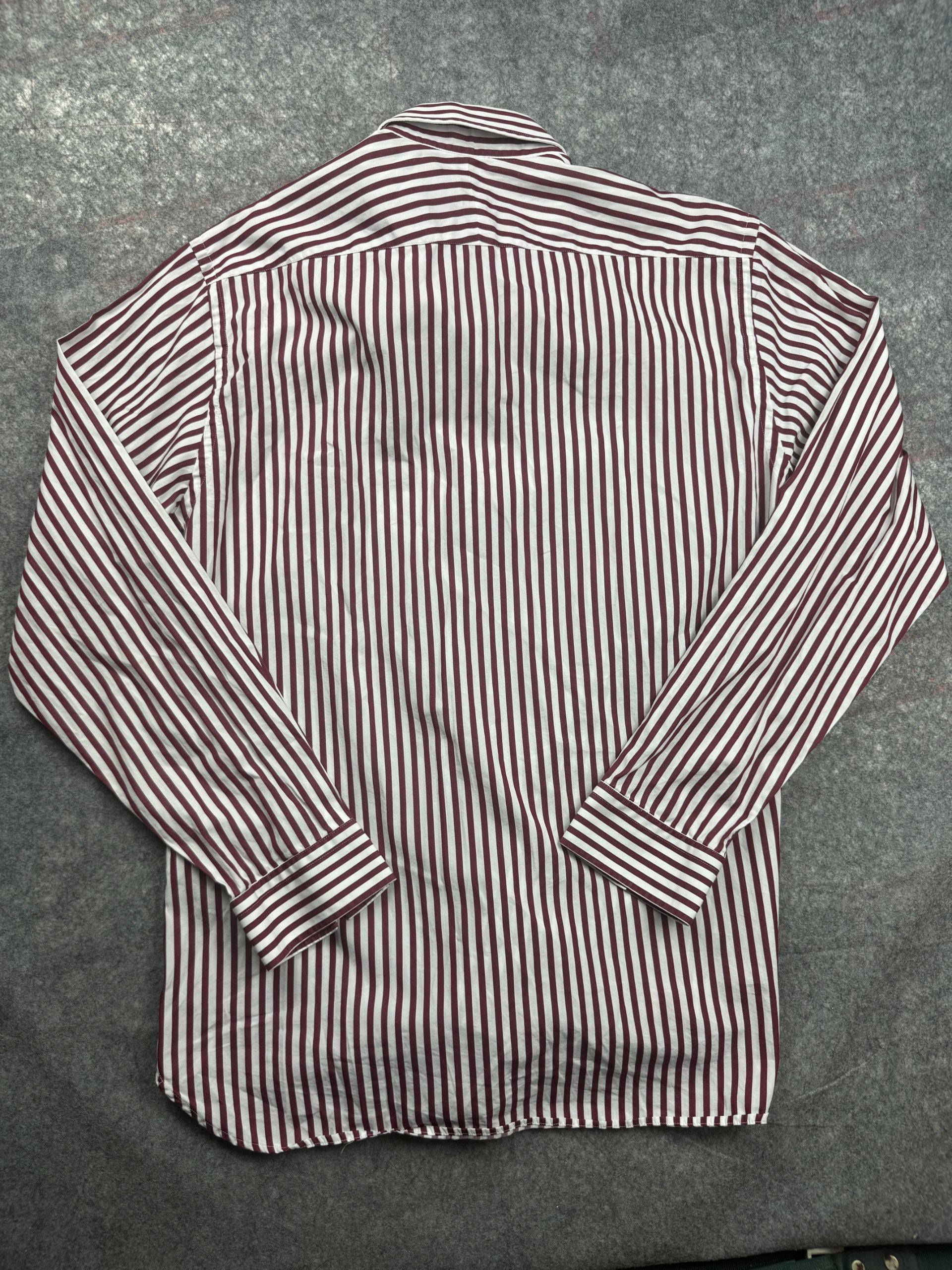 Ben Sherman Burgundy & White Stripe Button Down Shirt 17 (Men's) image 6