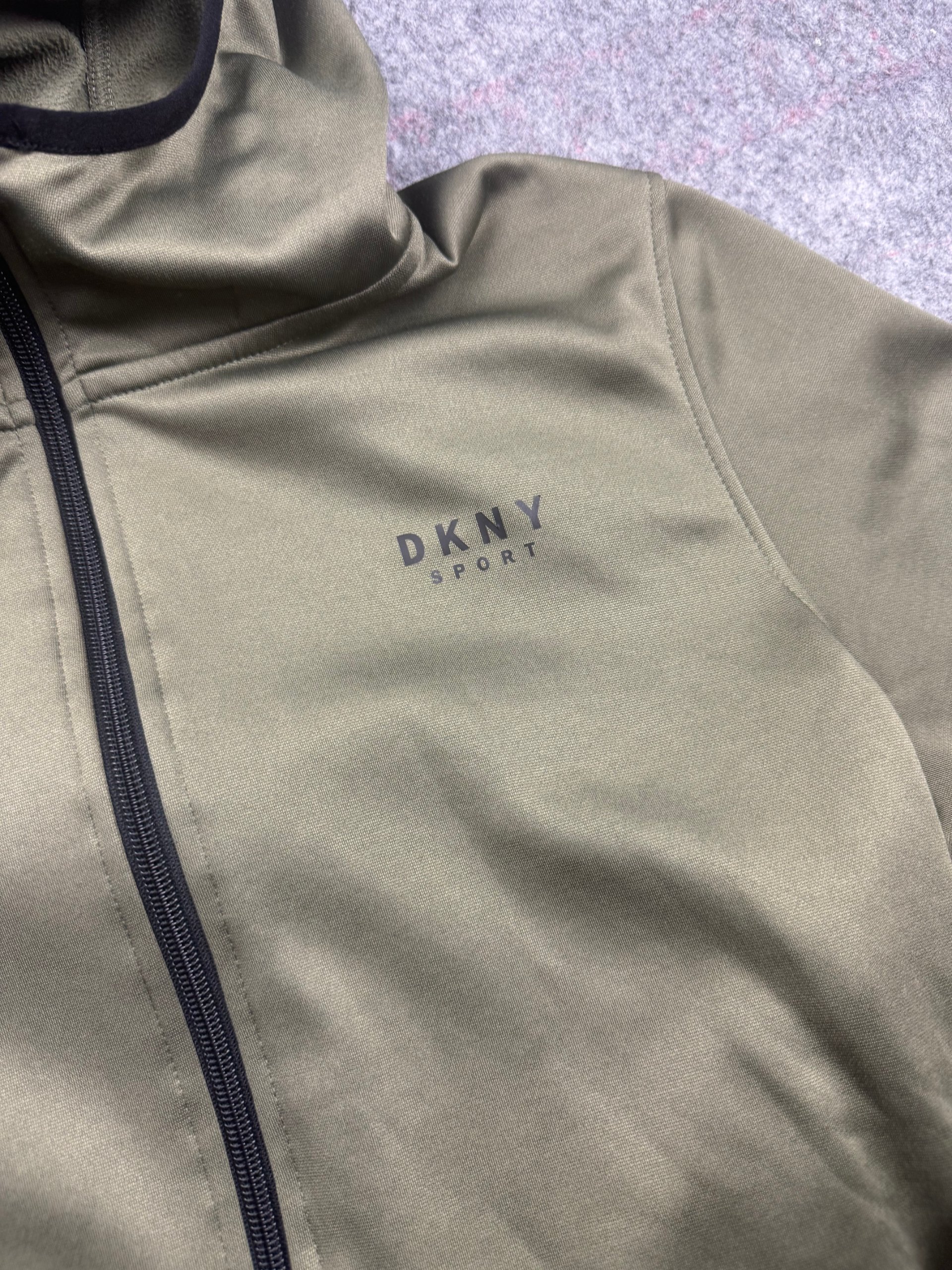 DKNY Olive Green Zip Hoodie Men’s/Unisex Polyester Small image 2