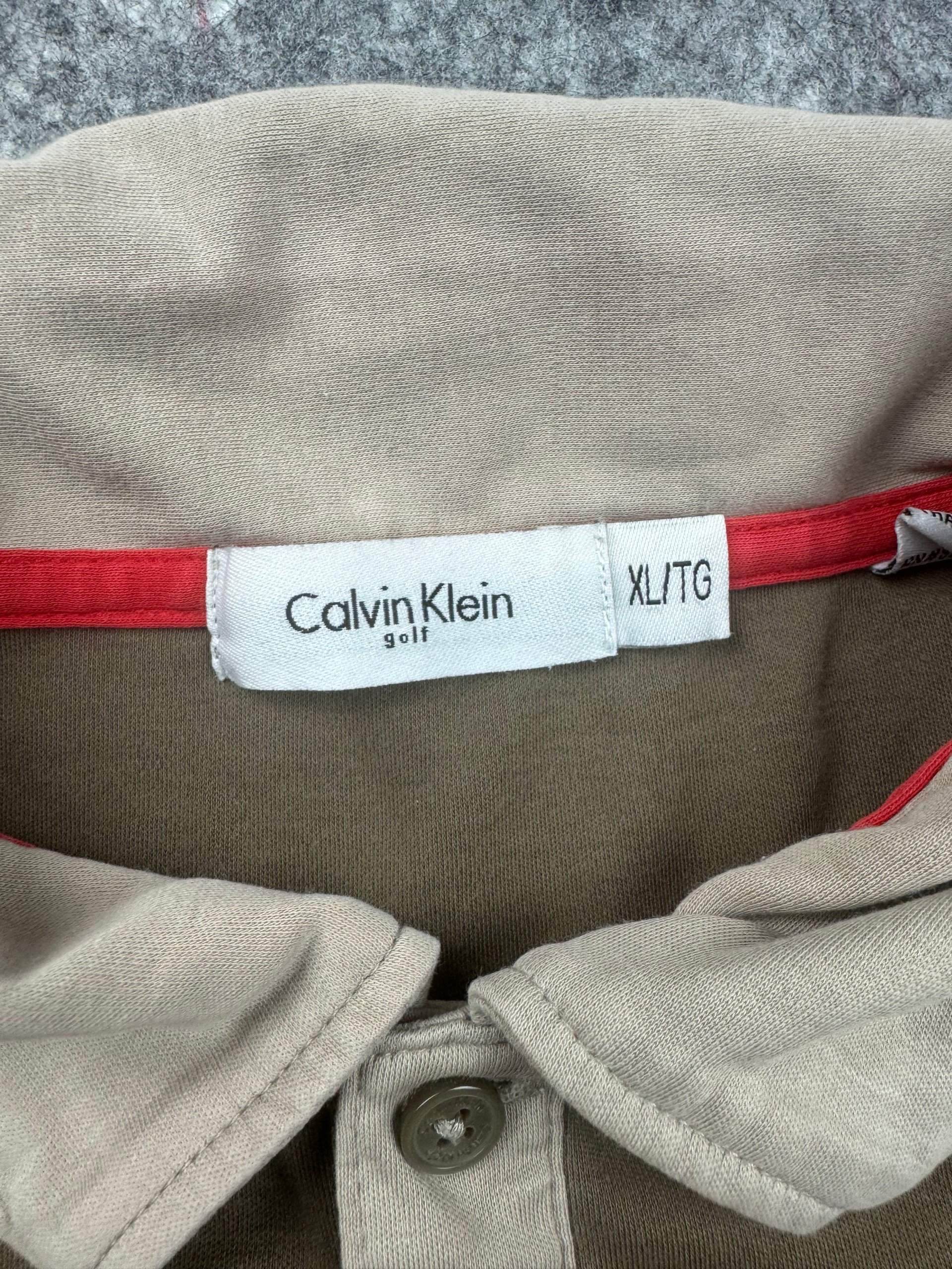 Calvin Klein Khaki & Beige Golf Polo XL Short Sleeve image 3