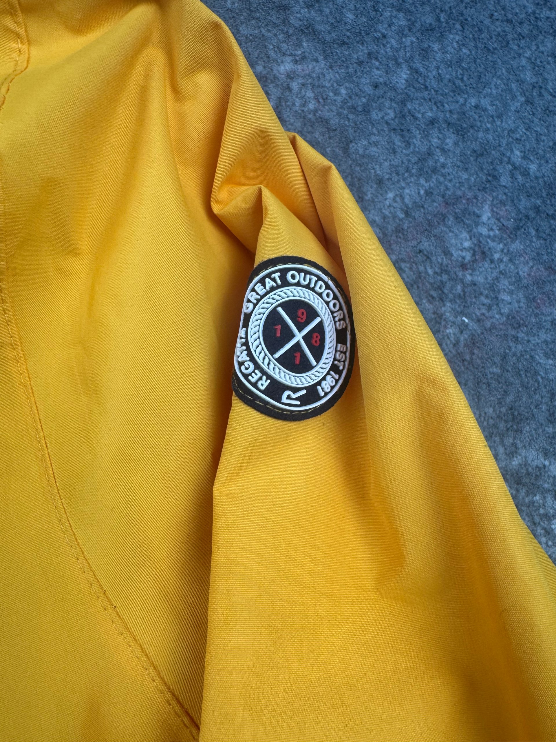 Regatta Yellow Hooded Rain Jacket Women’s UK 20 Striped Lined image 3