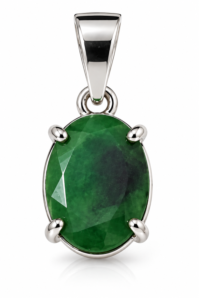 Green Jade Oval Pendant small size