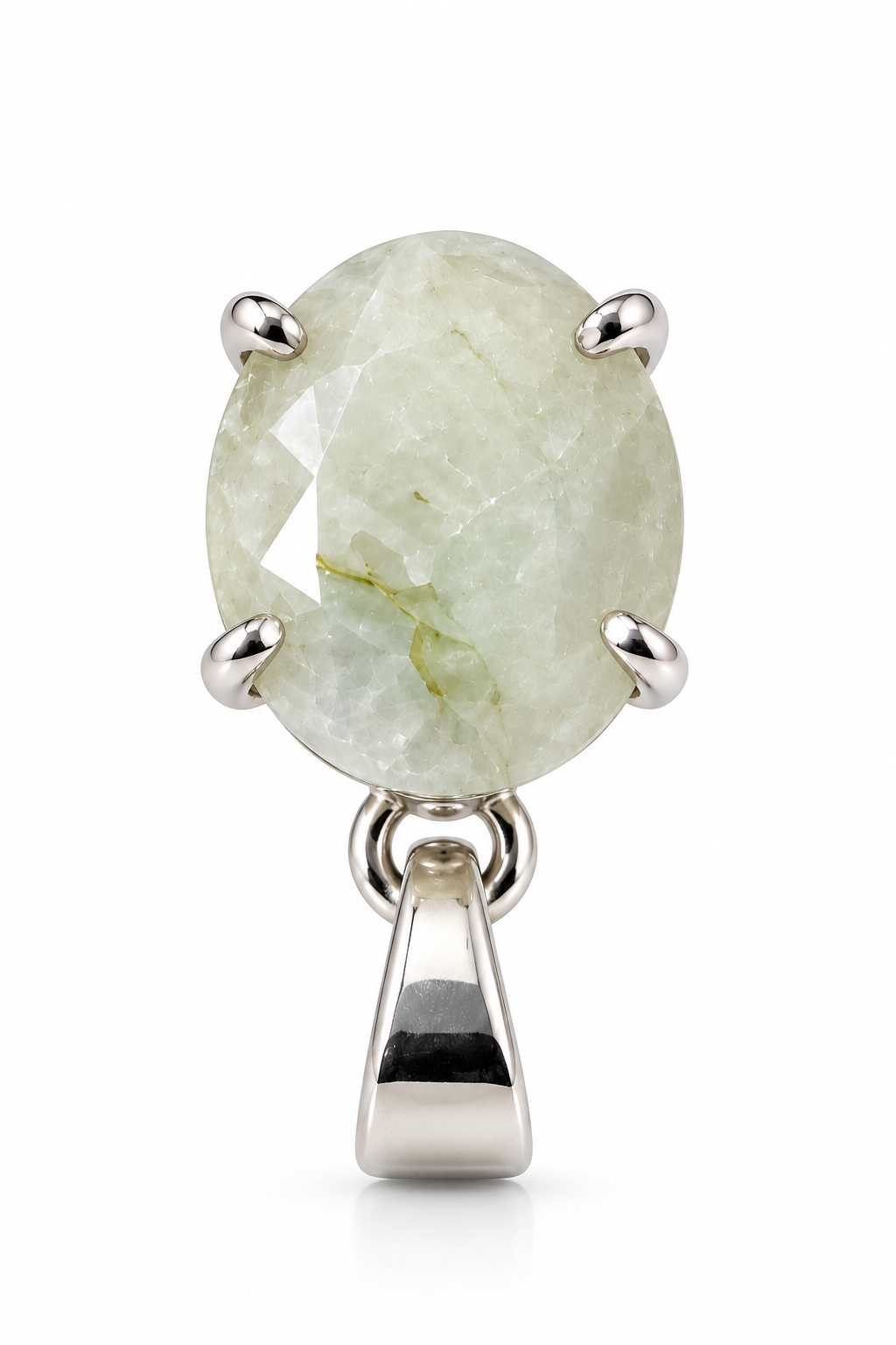 White Jade Oval Pendant small size