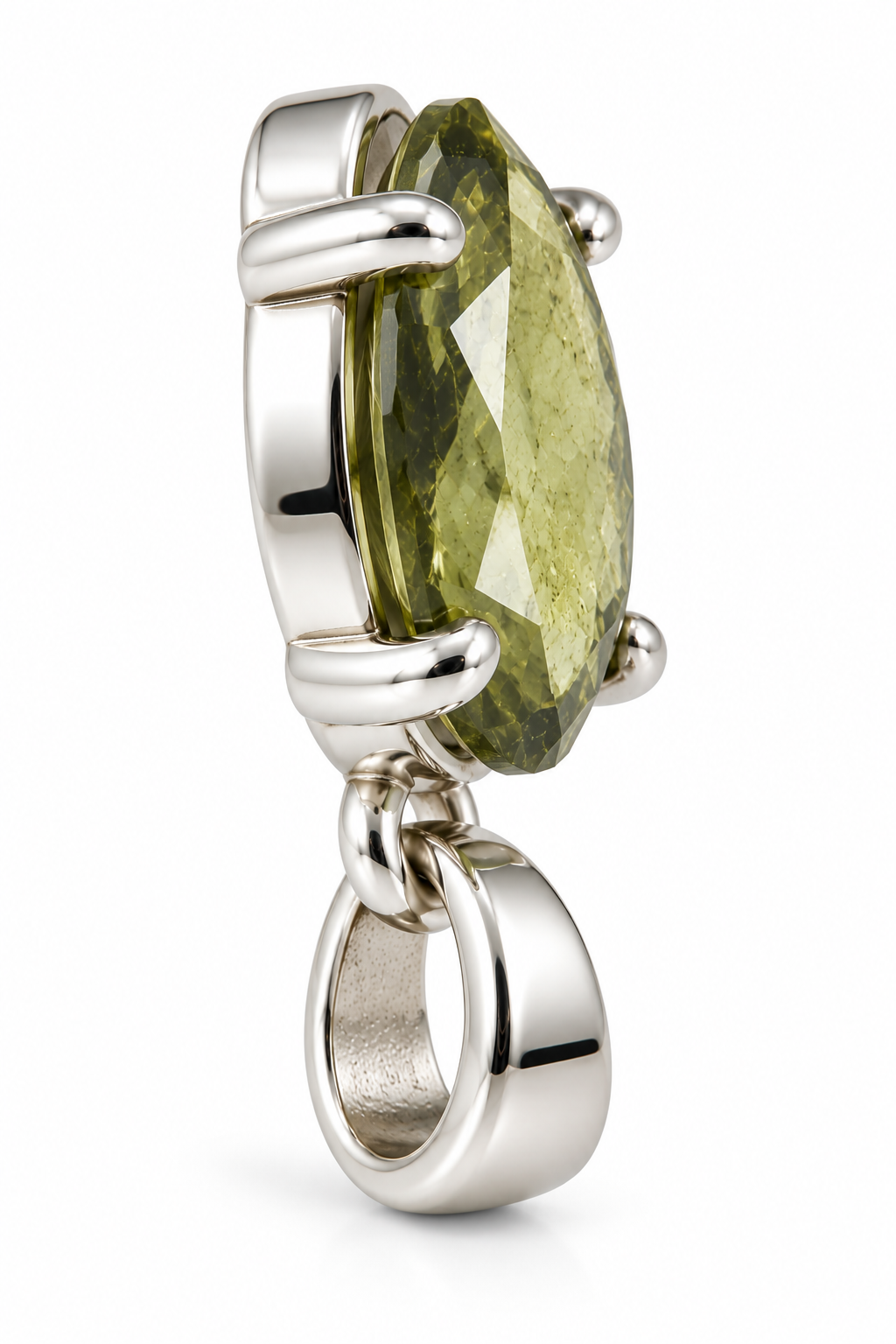 Olive Green Faceted Gemstone Pendant Small size image 2
