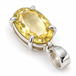Sterling Yellow Oval Gemstone Pendant small size