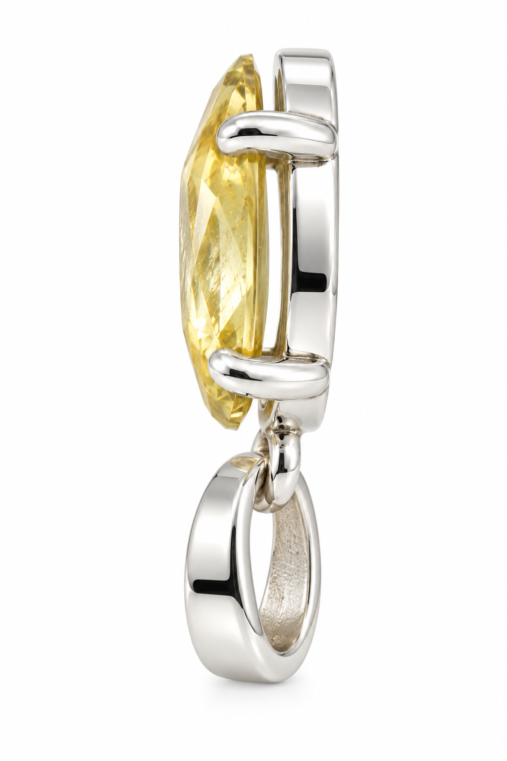 Sterling Yellow Oval Gemstone Pendant small size image 2