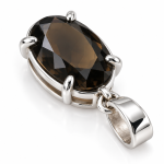 Oval Smoky Quartz Pendant Charm small size