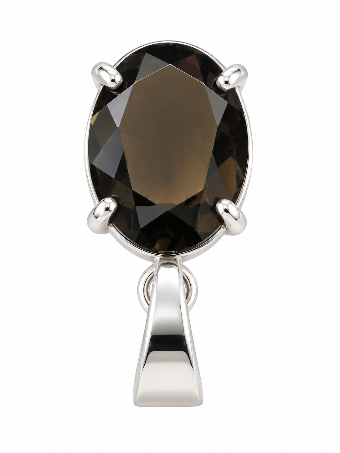 Oval Smoky Quartz Pendant Charm small size image 2