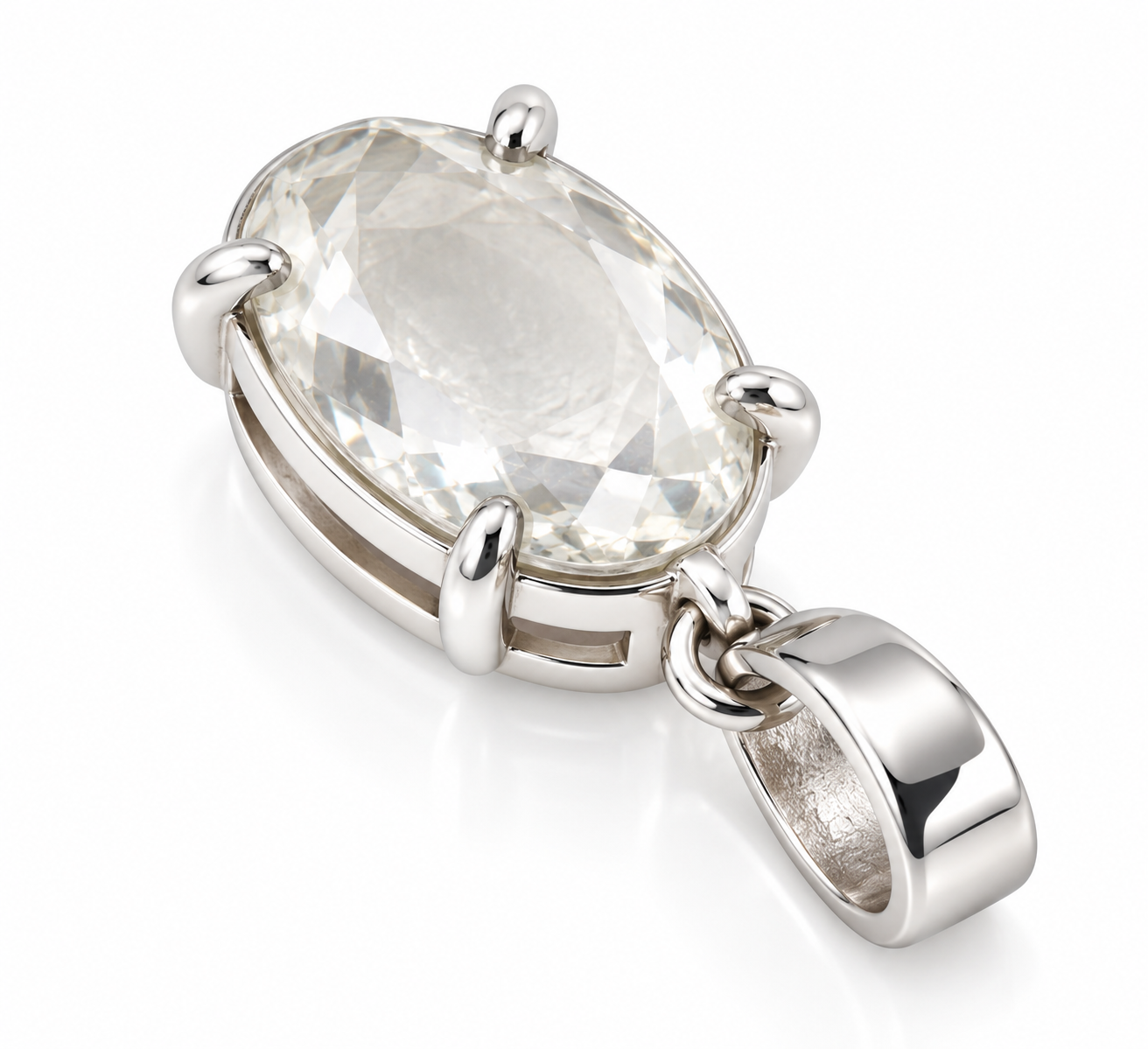 White Topaz & Sterling Pendant smalll size