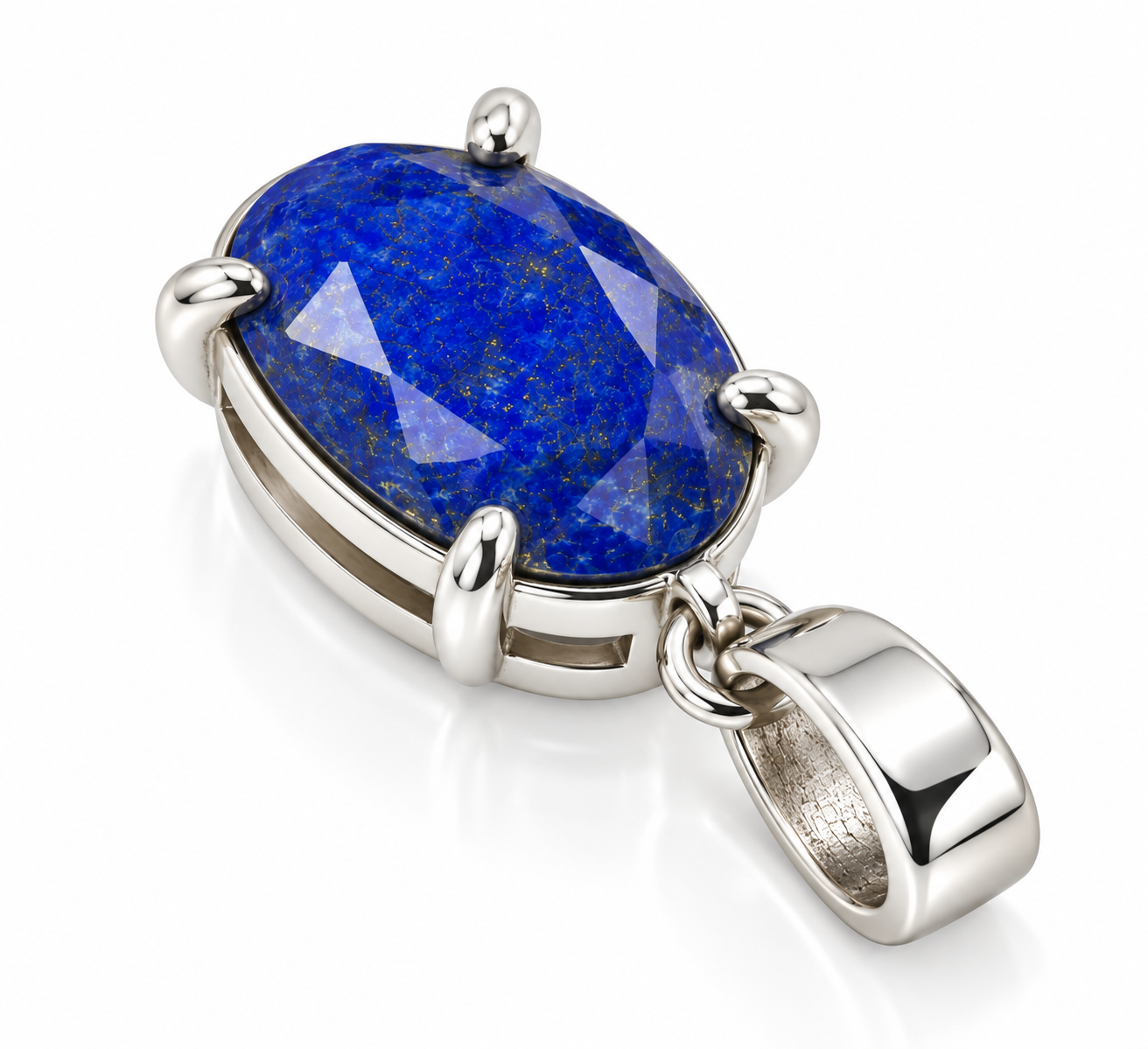 Lapis Lazuli Blue Sterling Pendant Charm