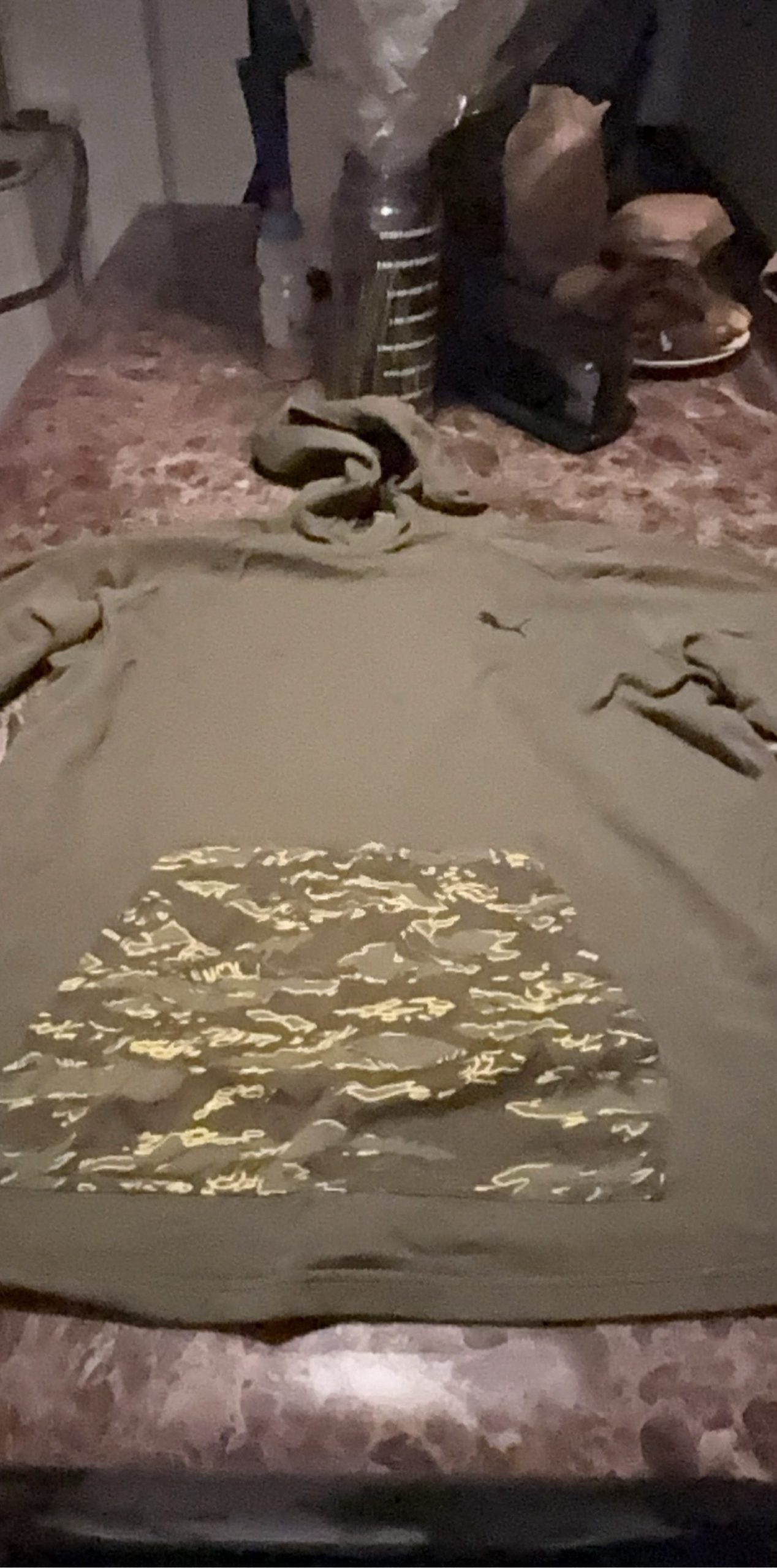 Puma Men's Green Hoodie Size L Camouflage Pocket image 3
