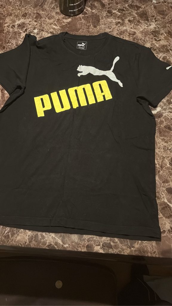Puma Black & Yellow Men's Cotton T-Shirt XL