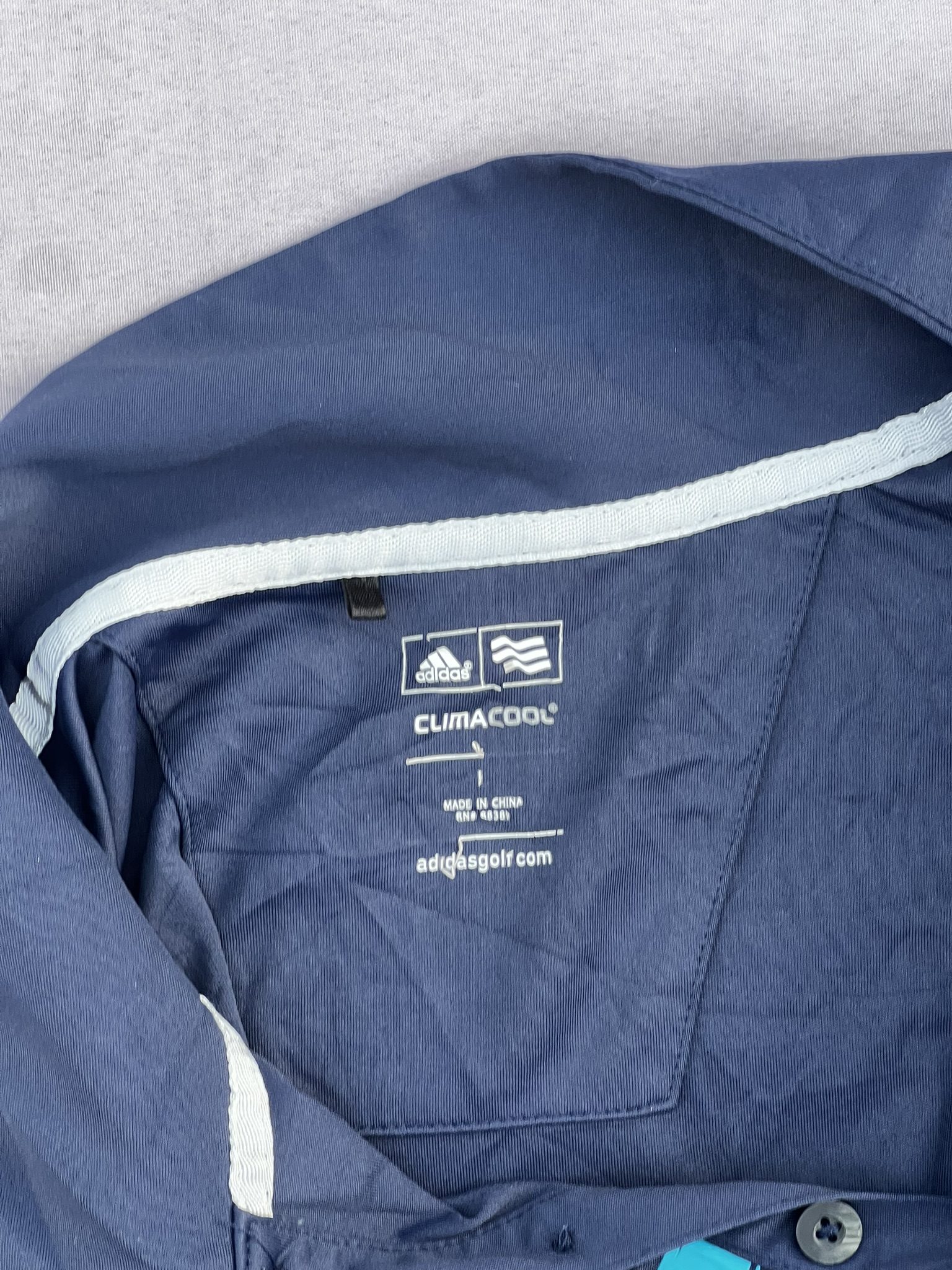 Adidas Navy Blue Climacool Polo Shirt Large image 3