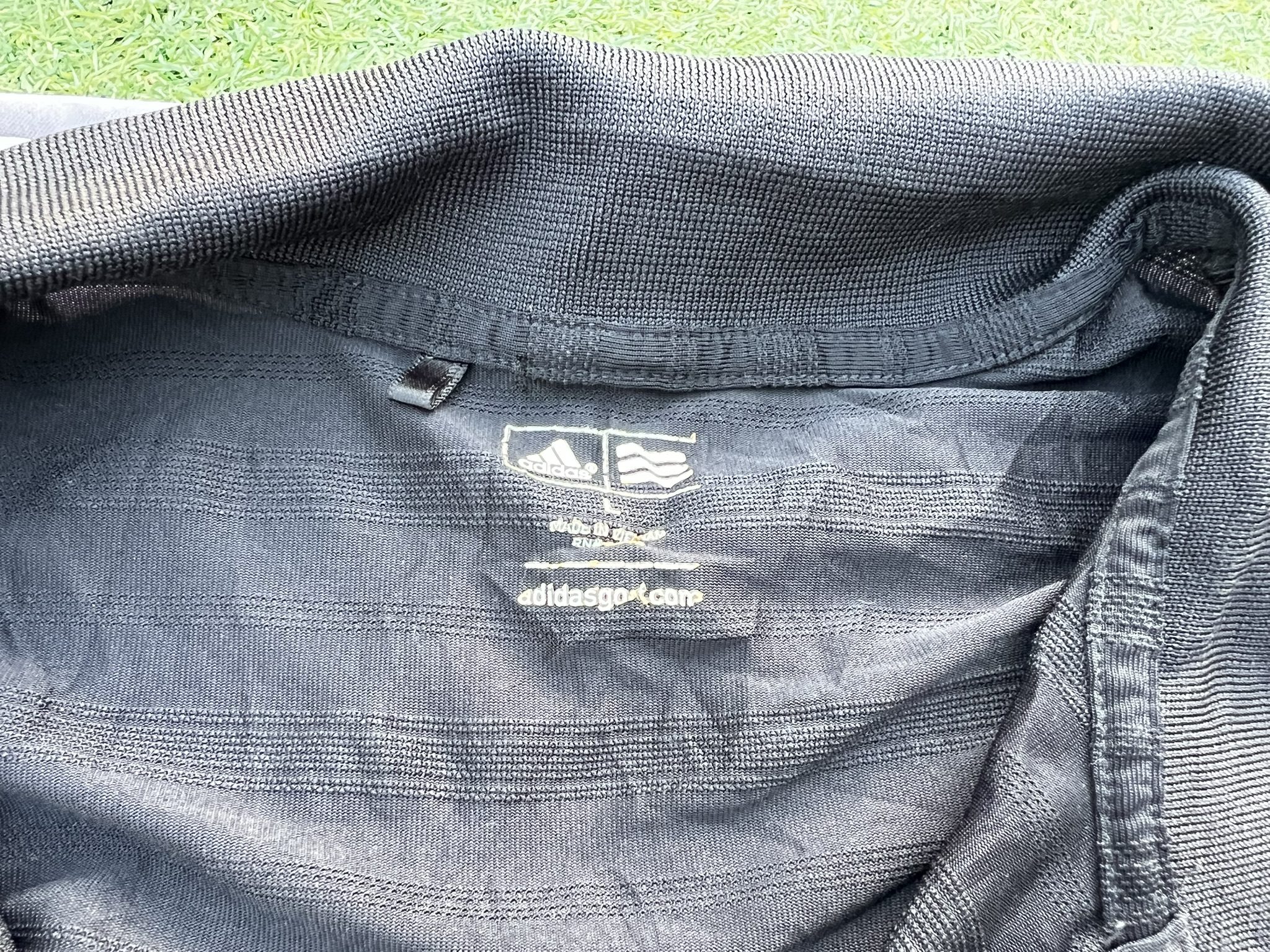Adidas Black Short Sleeve Polo Shirt Large Climalite Mesh image 2