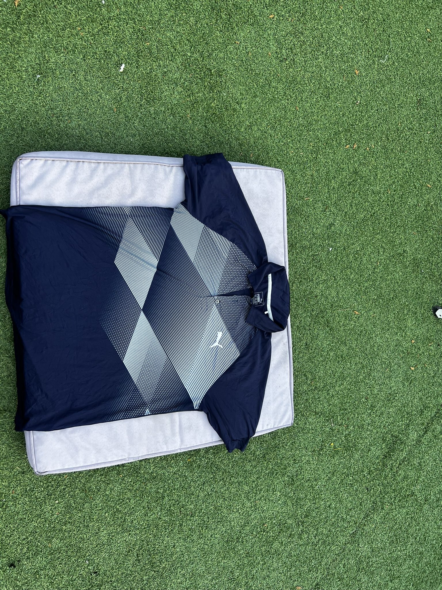 Puma Navy & White Graphic Golf Polo Shirt Large