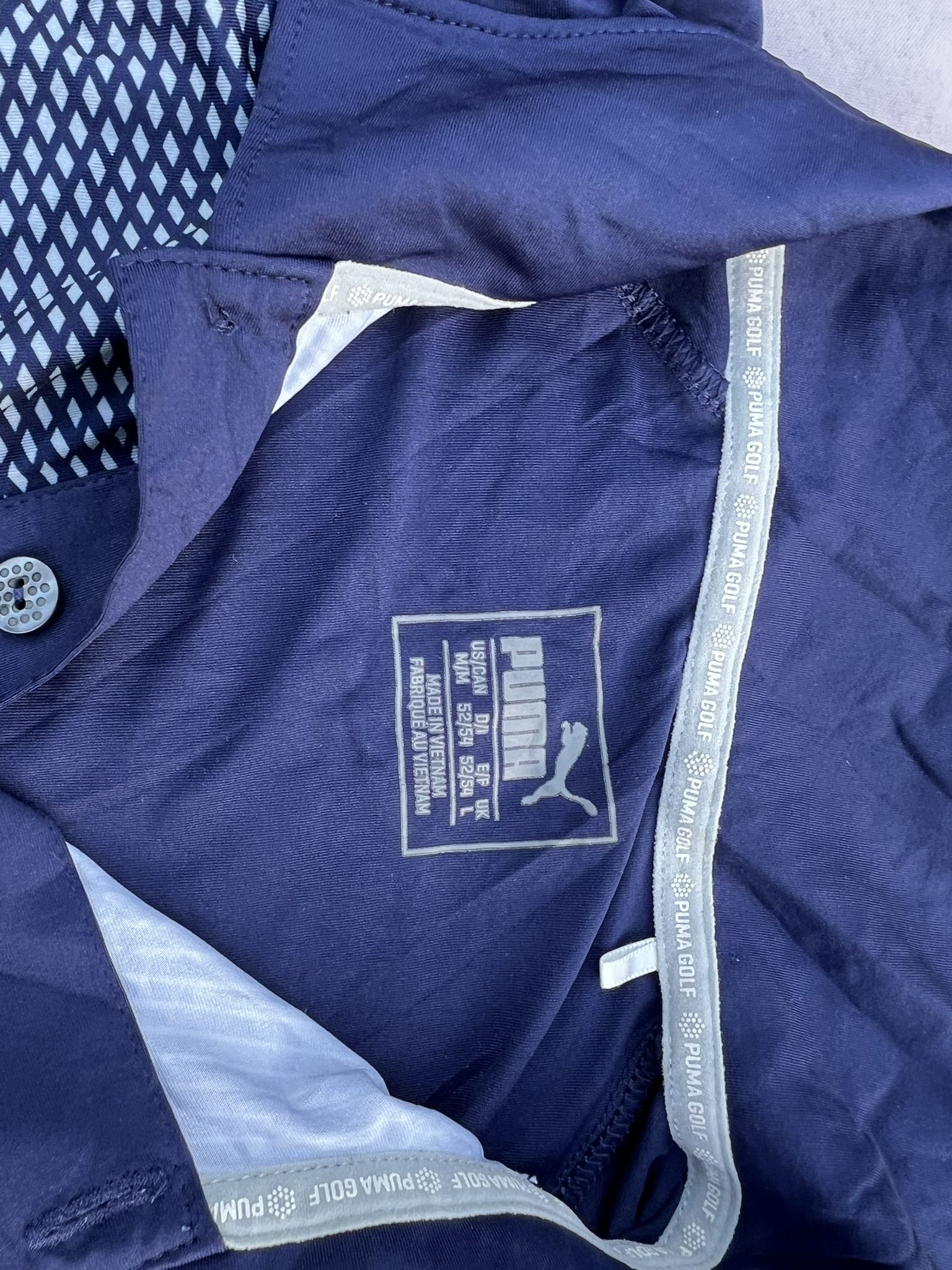 Puma Navy & White Graphic Golf Polo Shirt Large image 3