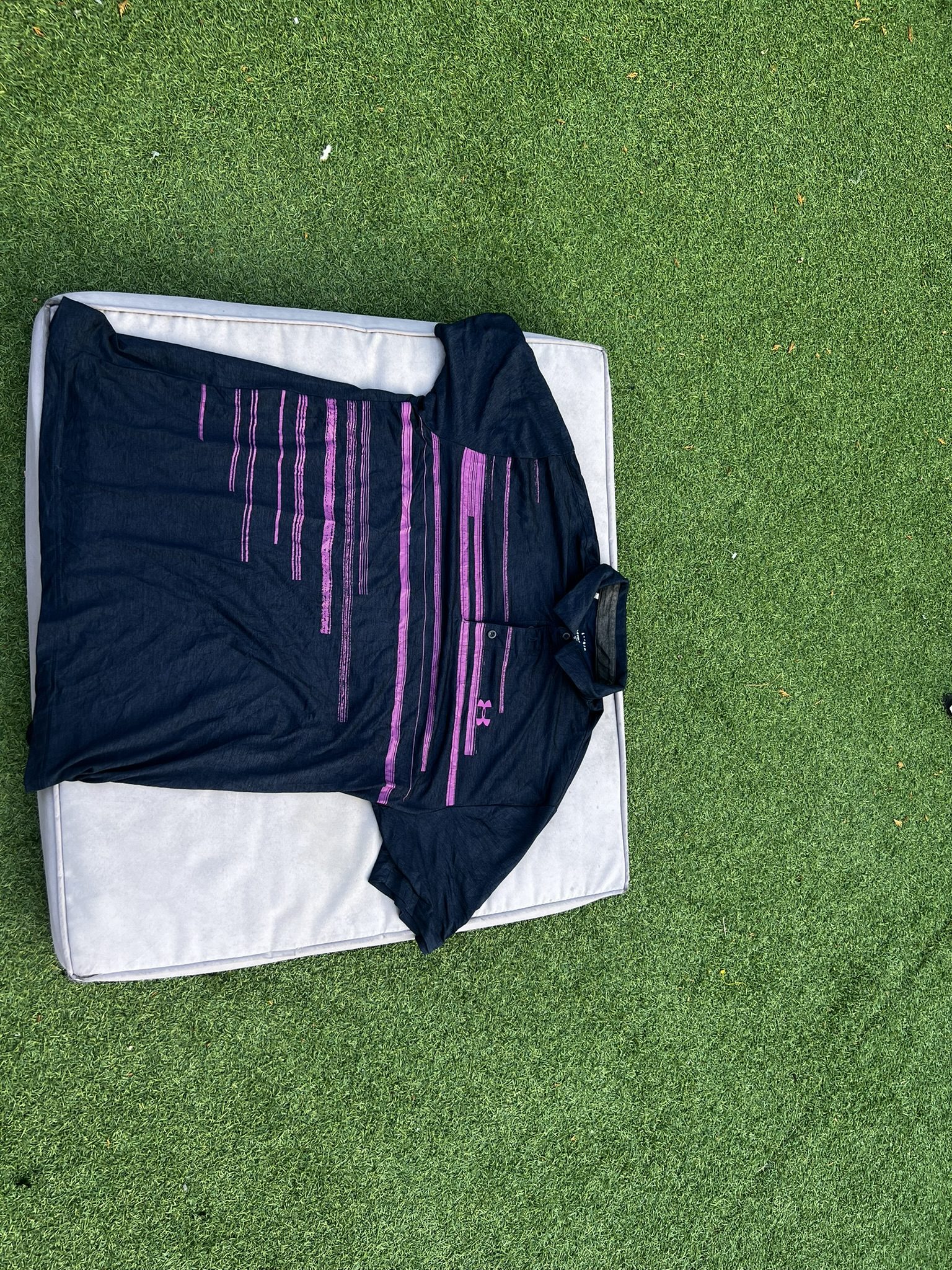 Under Armour Men's Navy & Pink Polo Shirt Large Playoff