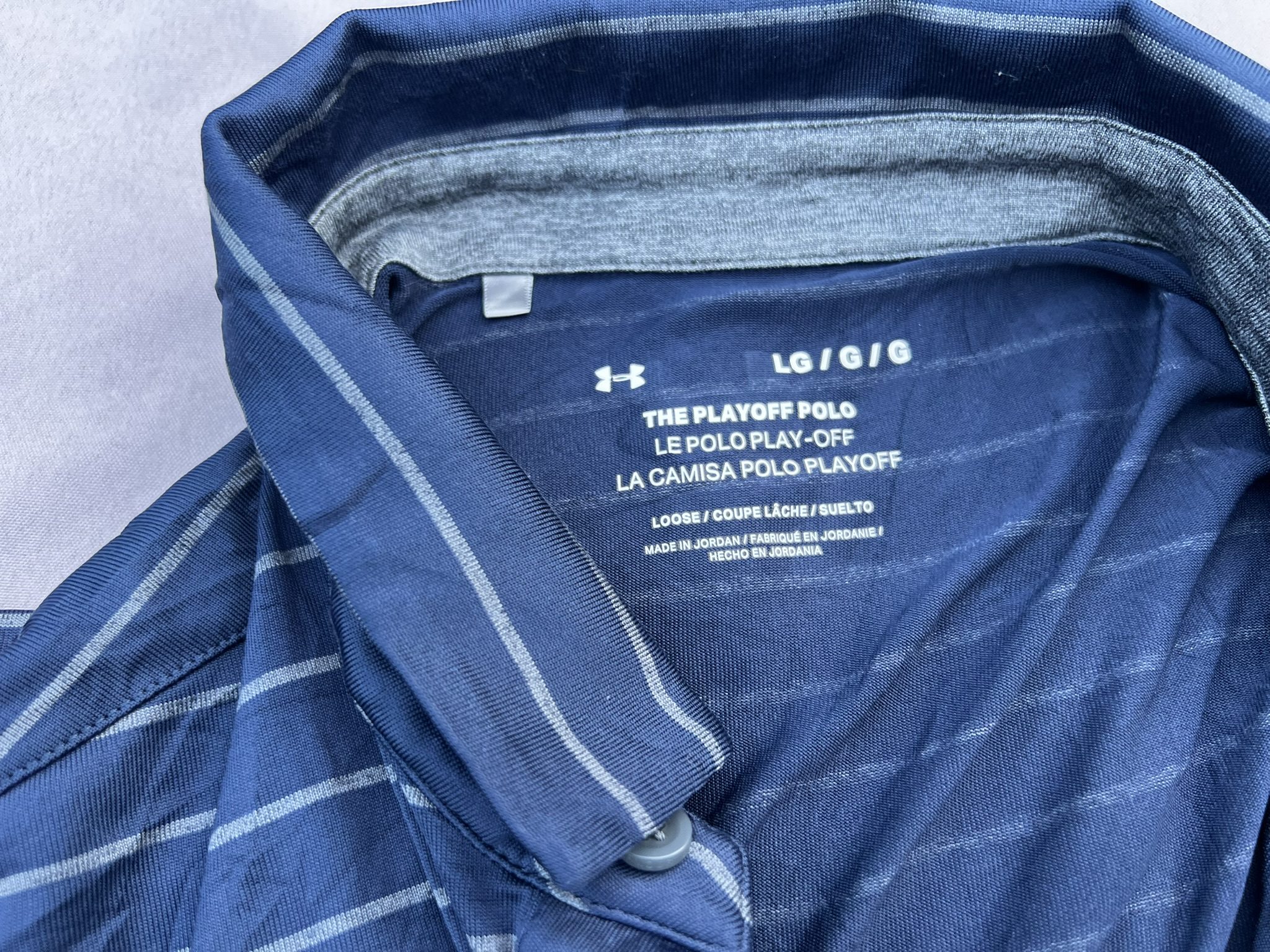 Under Armour Navy & Grey Men's The Playoff Polo Large Loose Fit image 2