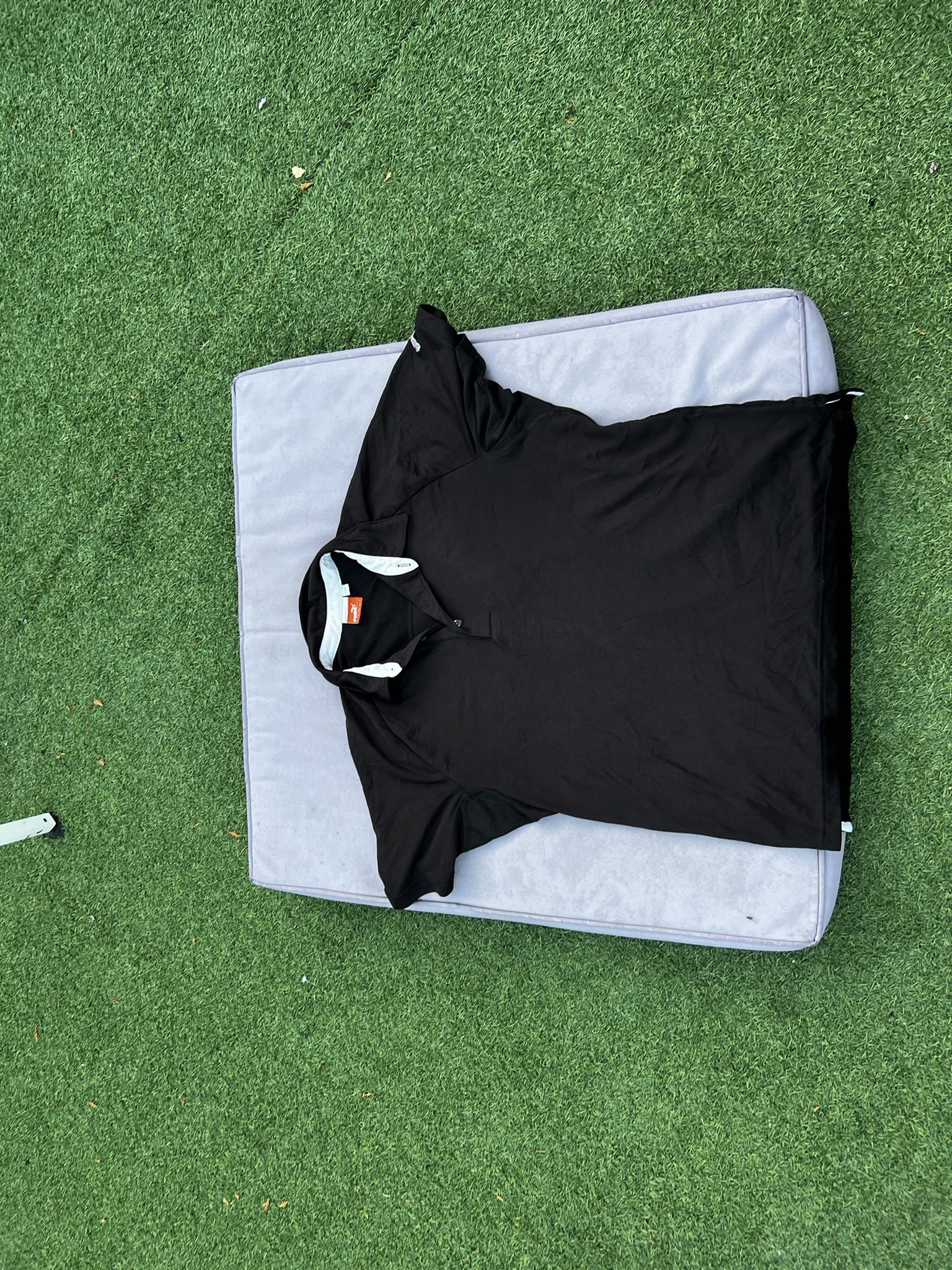Puma Black & White Polo Shirt Medium Sport Feature