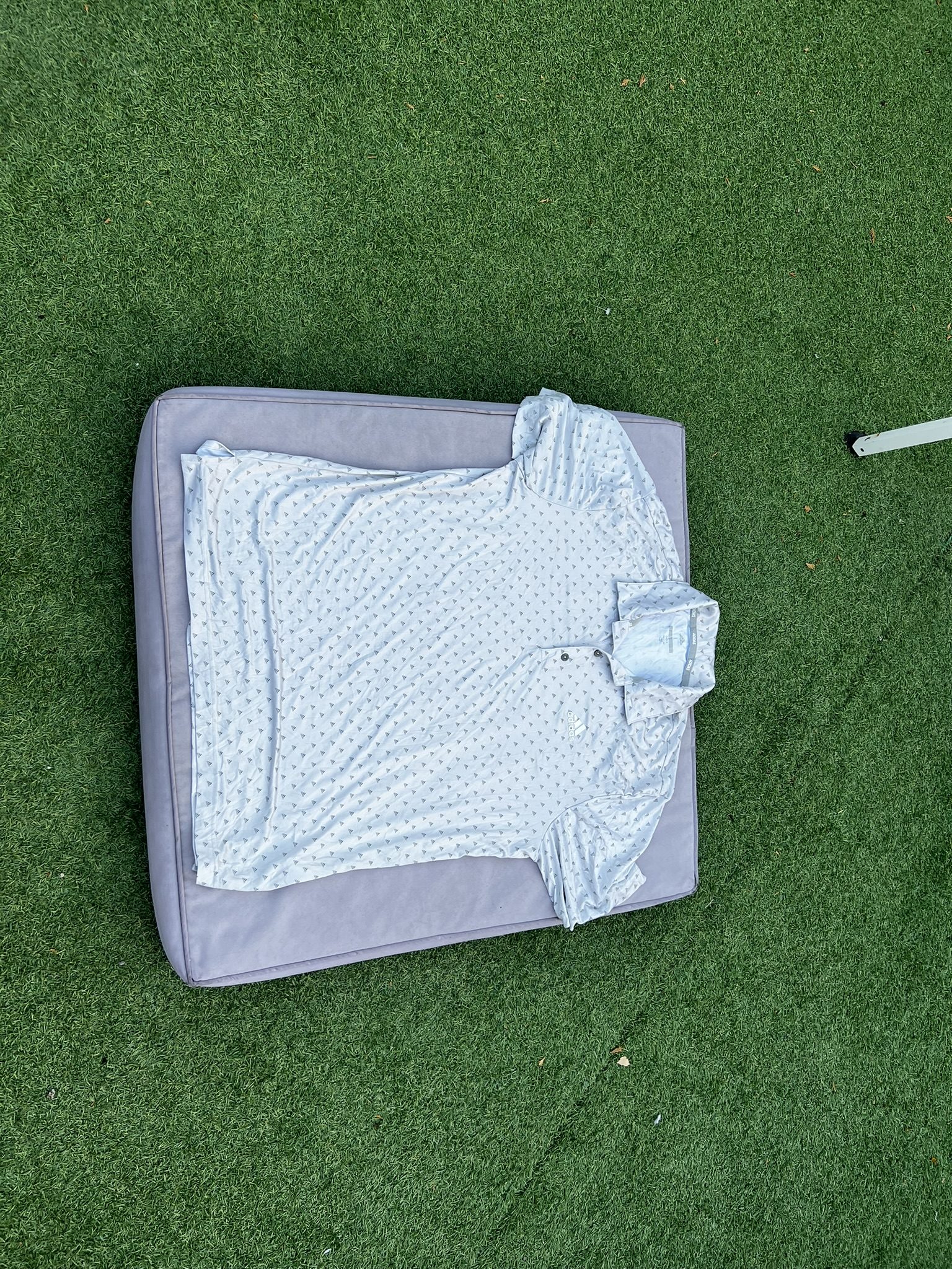 Adidas White & Grey Golf Polo Shirt Large