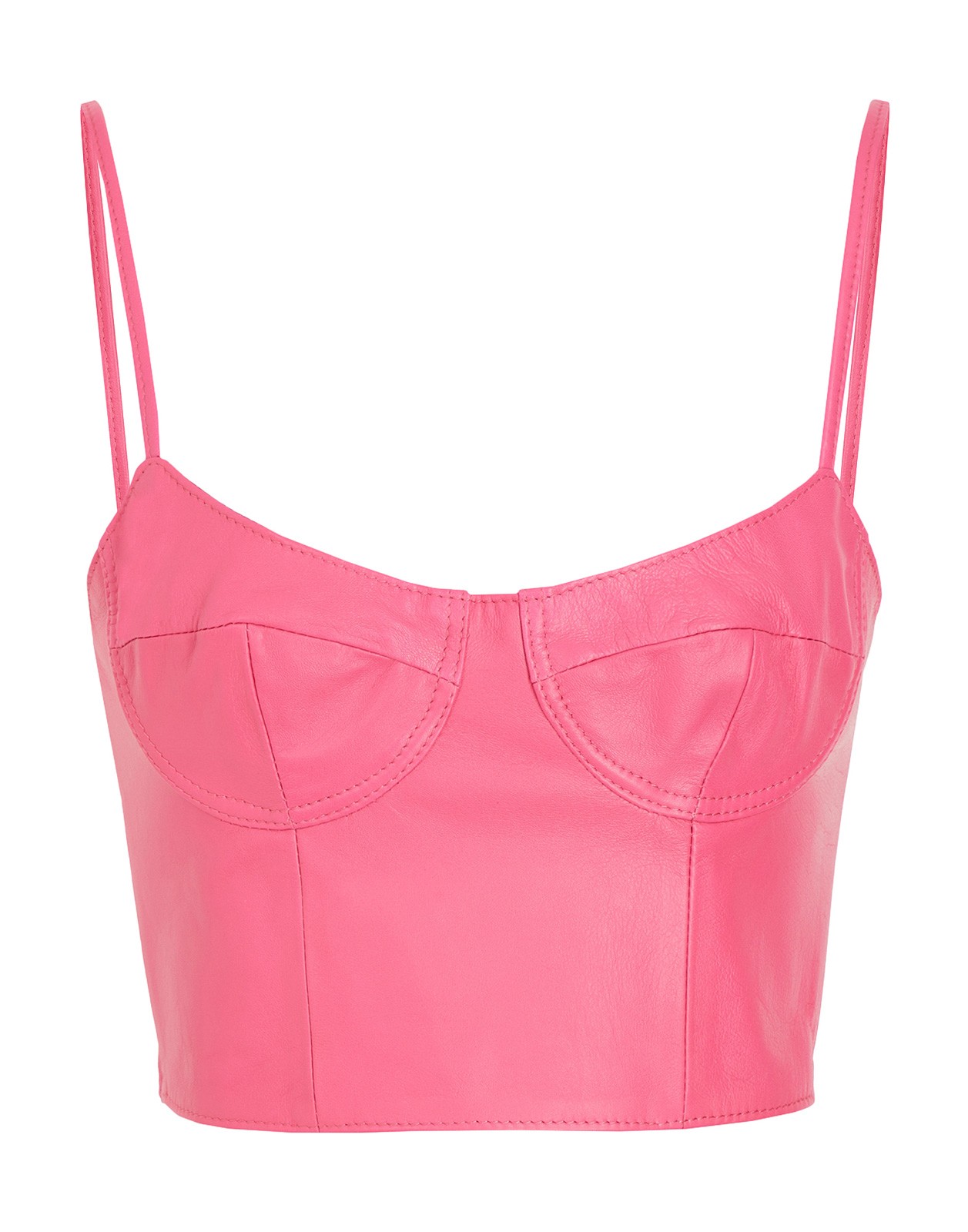 New 8 Pink Genuine Leather Corset Top Size M