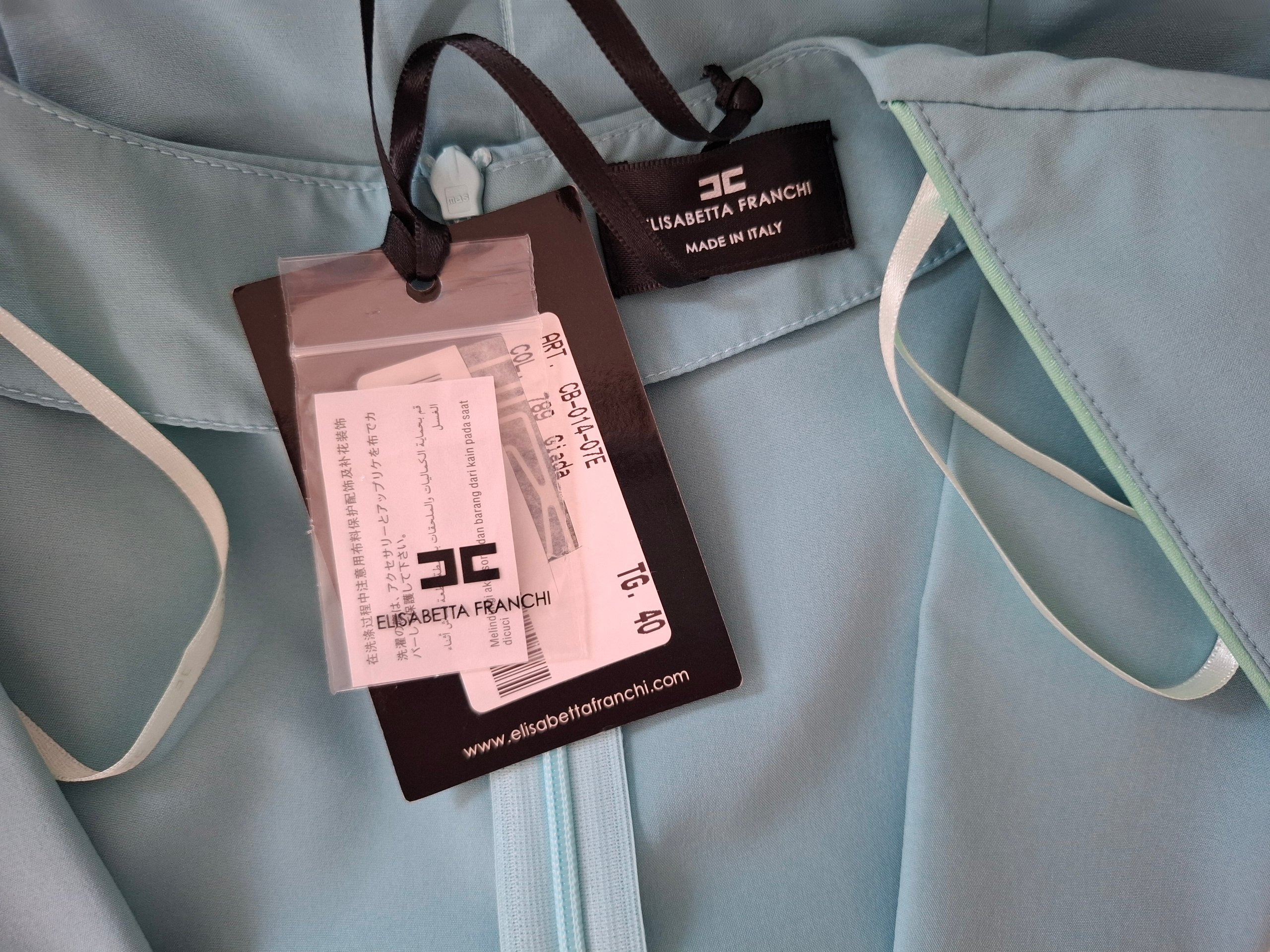 New Elisabetta Franchi Wrap Bodysuit Top Blouse Light Teal / Mint Size S image 9
