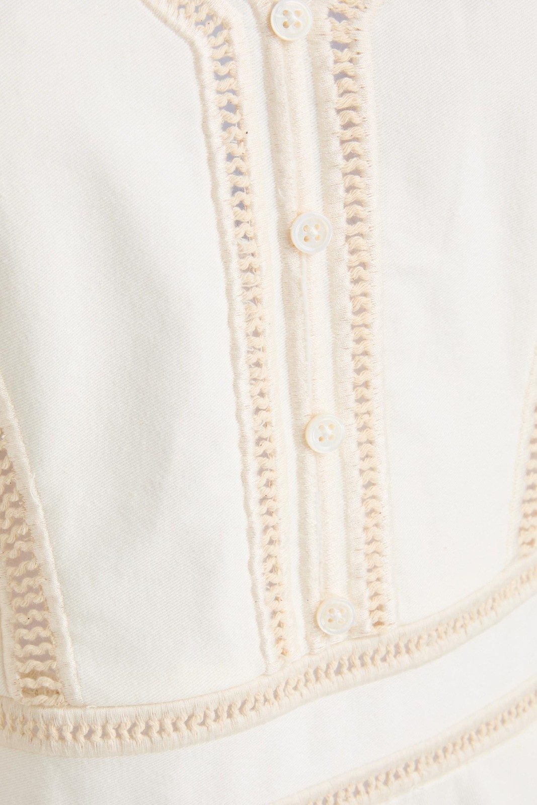 New Maje Crochet Trim Mini Dress Off-White/Cream Size L image 8