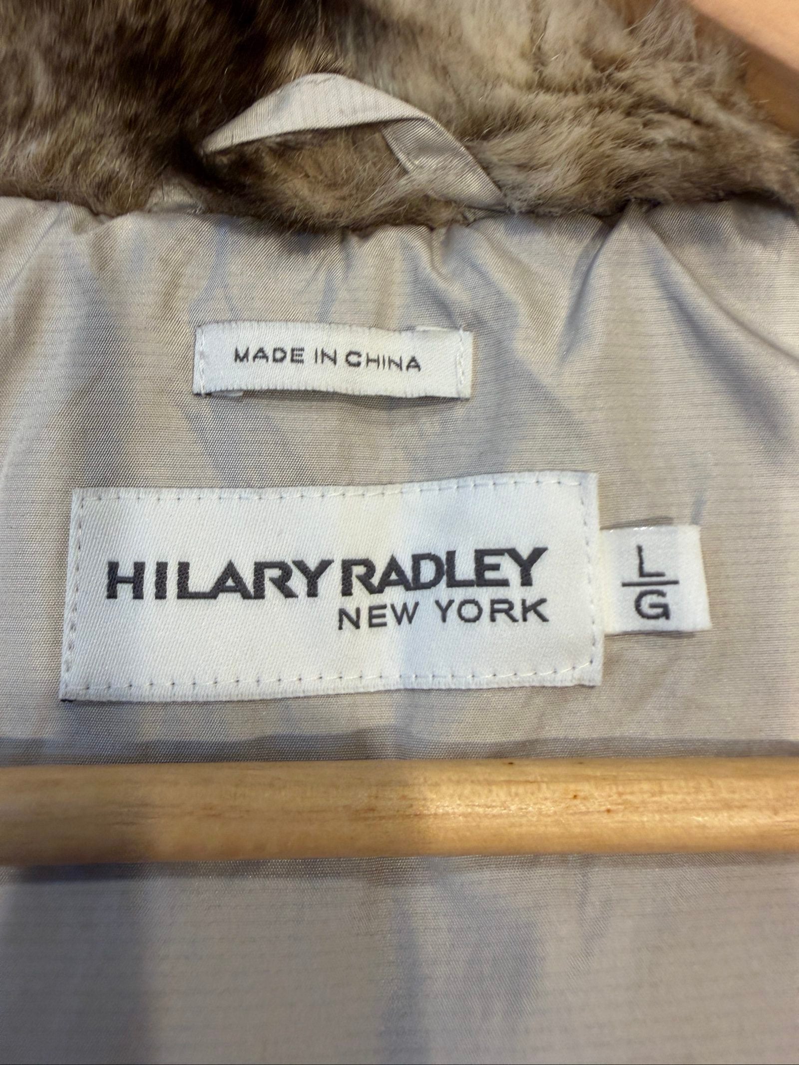 Hilary Radley Beige Faux Fur Collar Puffer Jacket Large image 3