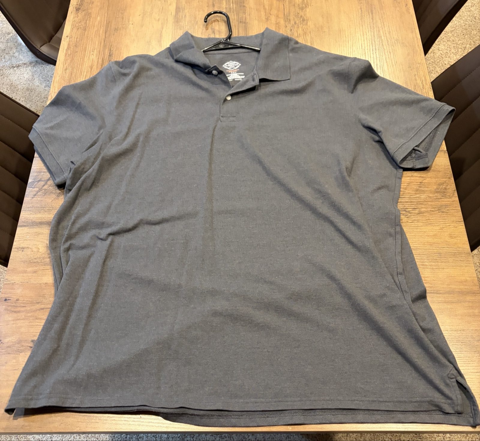 St John's Bay Men's Dark Grey Comfort Stretch Polo Shirt XXL